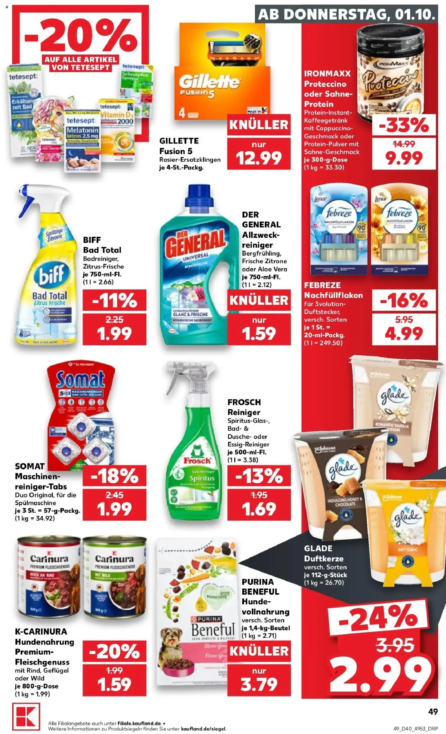 Vorschau von dem Prospekt des Geschäftes Kaufland, gültig ab dem 01.10.2026 - Bad, Dusche, Zitrone, Sahne