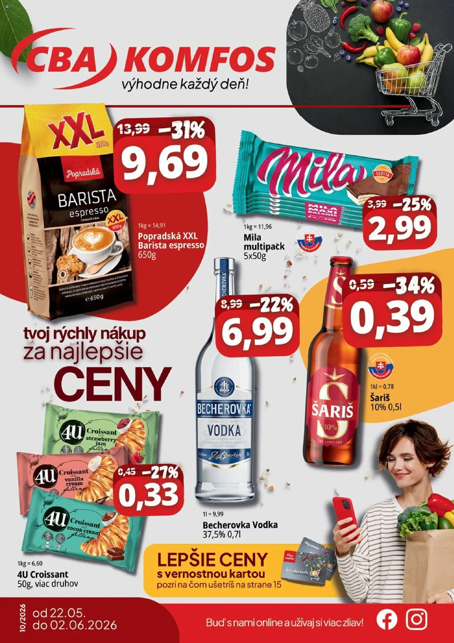 Náhľad CBA Komfos letáku platného od 22.05.2026