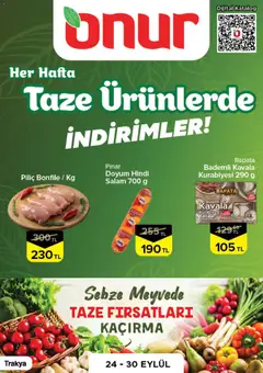 Onur Market Onur Market - Trakya 24.09.2026 - Broşürünün önizlemesi