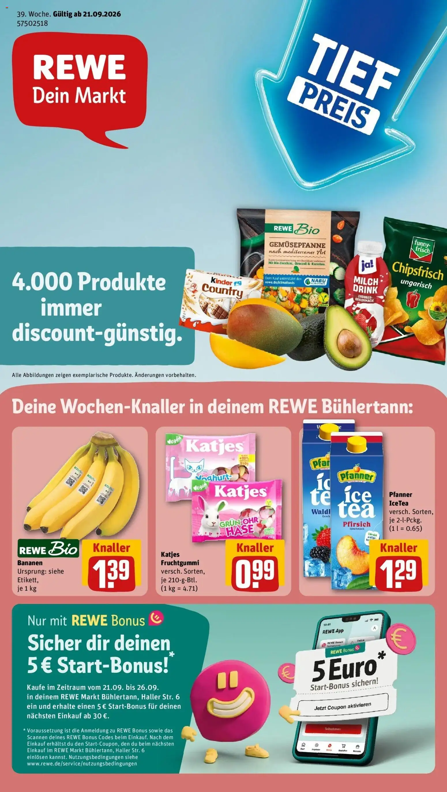 Vorschau von dem Prospekt des Geschäftes Rewe, gültig ab dem 21.09.2026