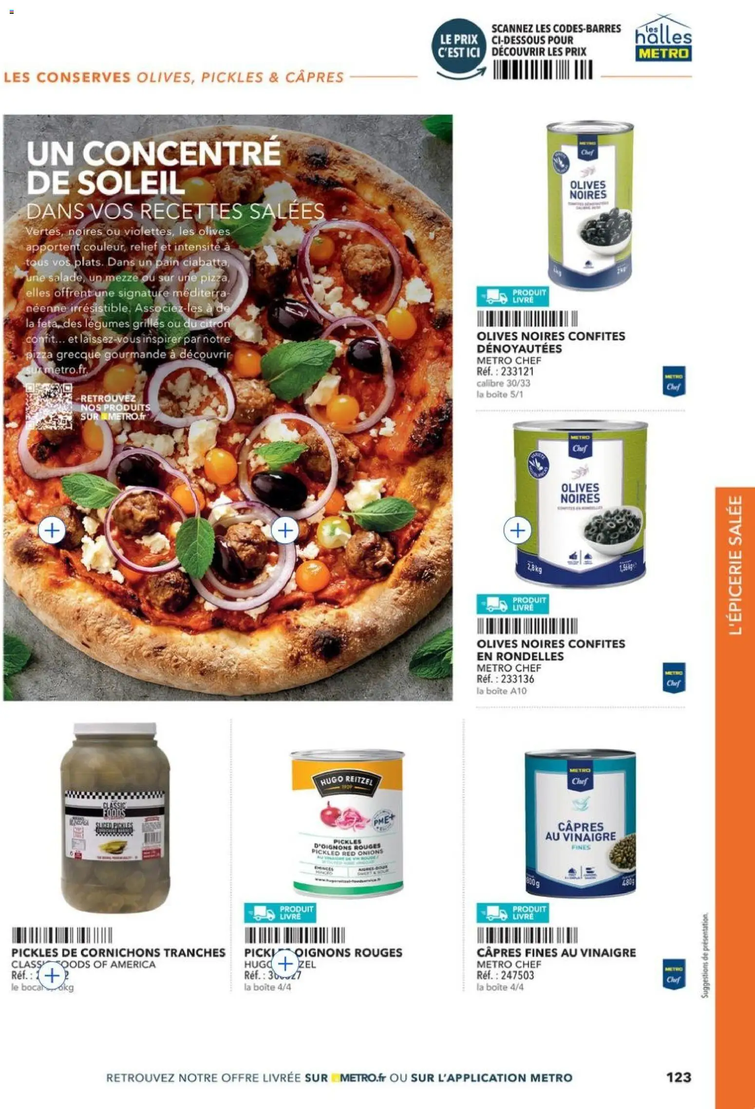 Prévisualisation de METRO - Restauration rapide du magasin METRO formulaire valide 14/04/2026 - Livre, Pain, Oignons, Citron, Olives, Câpres, Vinaigre, Conserves