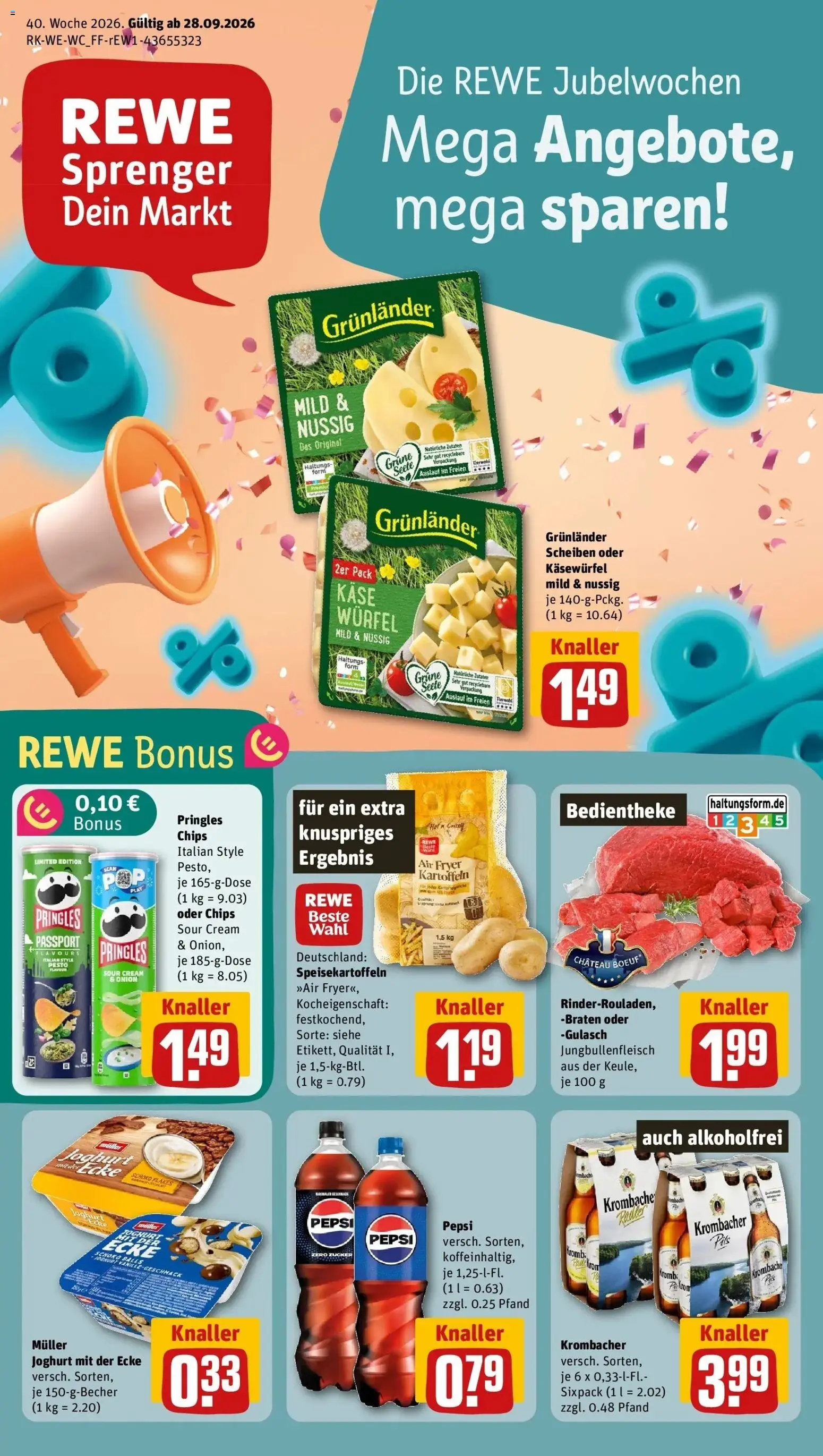 Vorschau von dem Prospekt des Geschäftes Rewe, gültig ab dem 28.09.2026