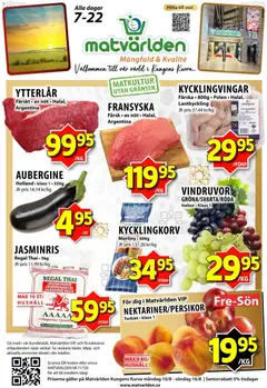 Förhandsgranska reklamblad Matvärlden erbjudanden från butik Matvärlden gäller från 10/08/2026