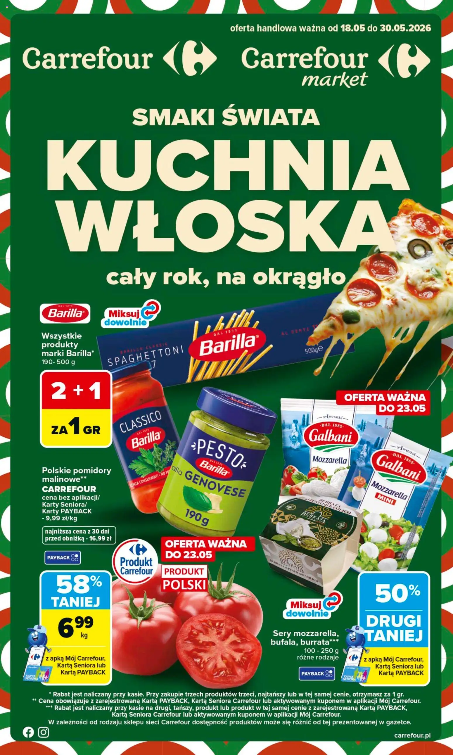 Pogląd gazetki "Carrefour gazetka - Kuchnia włoska" ze sklepu Carrefour ważnej od 18.05.2026
