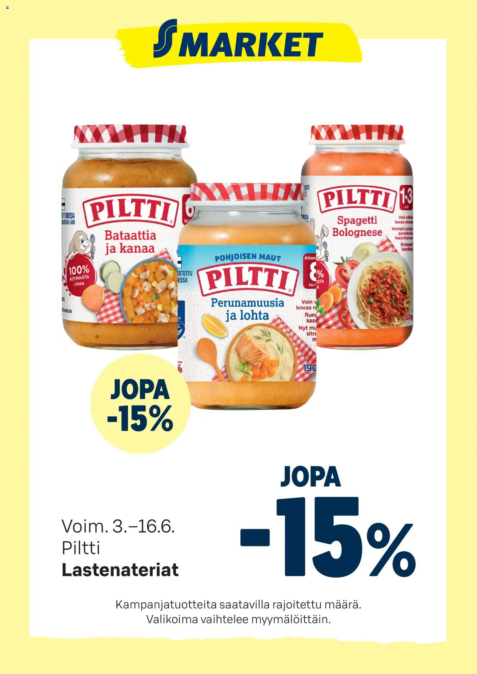 Kaupan S-market S-market tarjoukset Piltti esikatselu, voimassa 03/06/2026