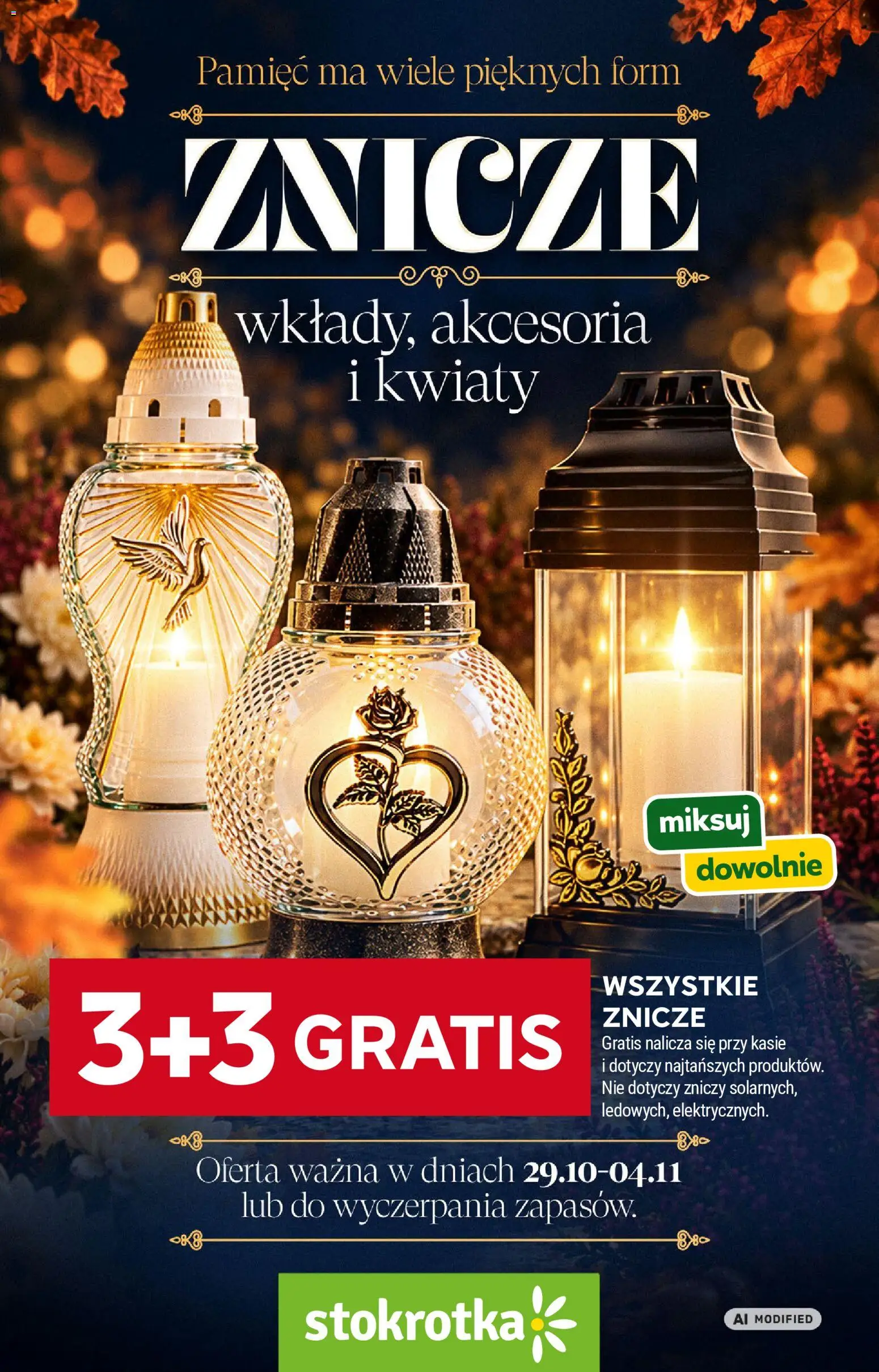 Pogląd gazetki "Stokrotka gazetka - Katalog Znicze" ze sklepu Stokrotka ważnej od 29.10.2026 - Stokrotka, Kwiaty, Znicze