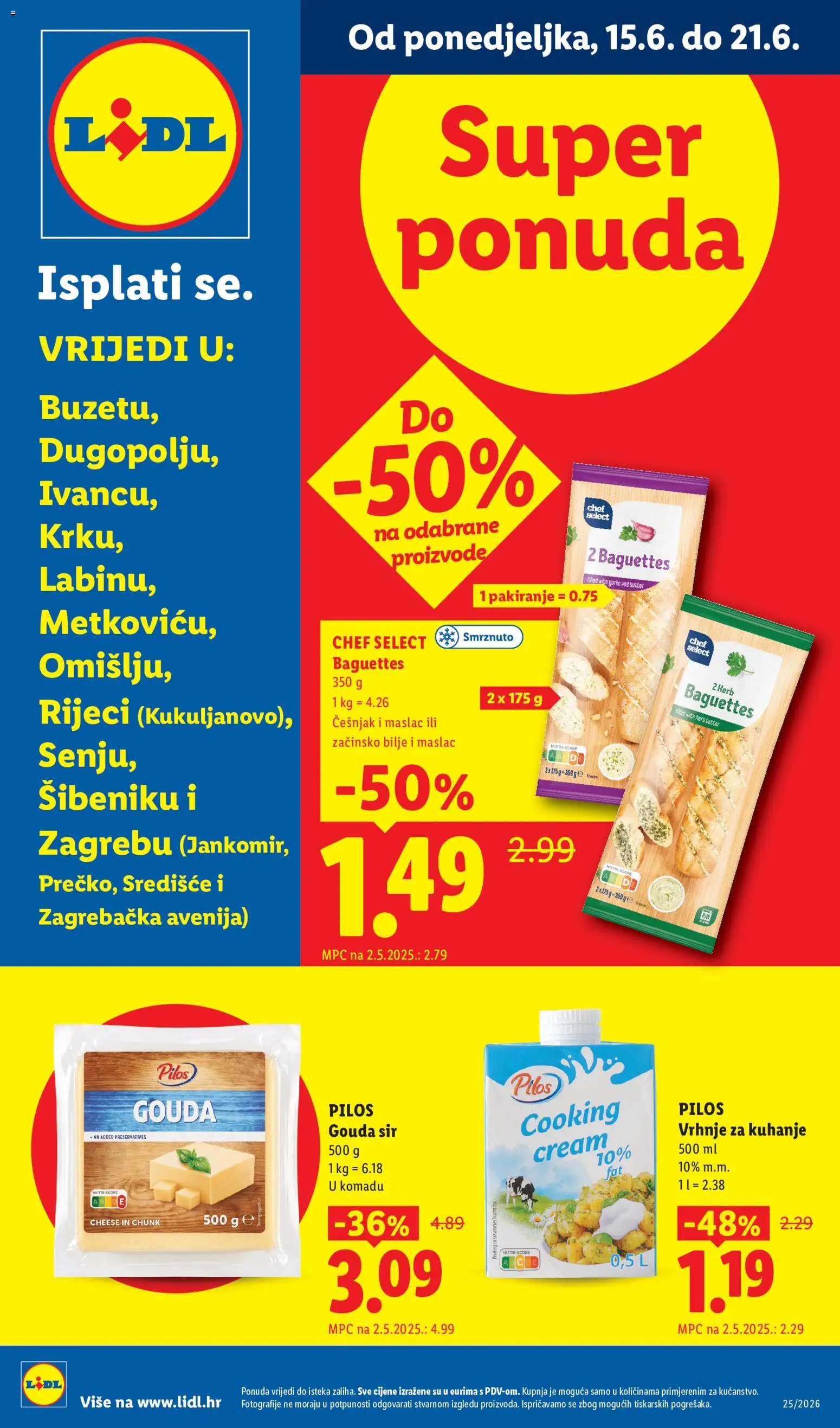 Pregled letka Lidl Super ponuda trgovine Lidl vrijedi od 15.06.2026