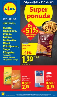 Pregled letka Lidl Super ponuda trgovine Lidl vrijedi od 25.05.2026
