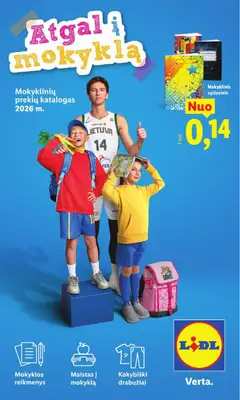 LIDL parduotuvės leidinio LIDL leidinys - Atgal į mokyklą galiojančio nuo 2026.07.20 peržiūra