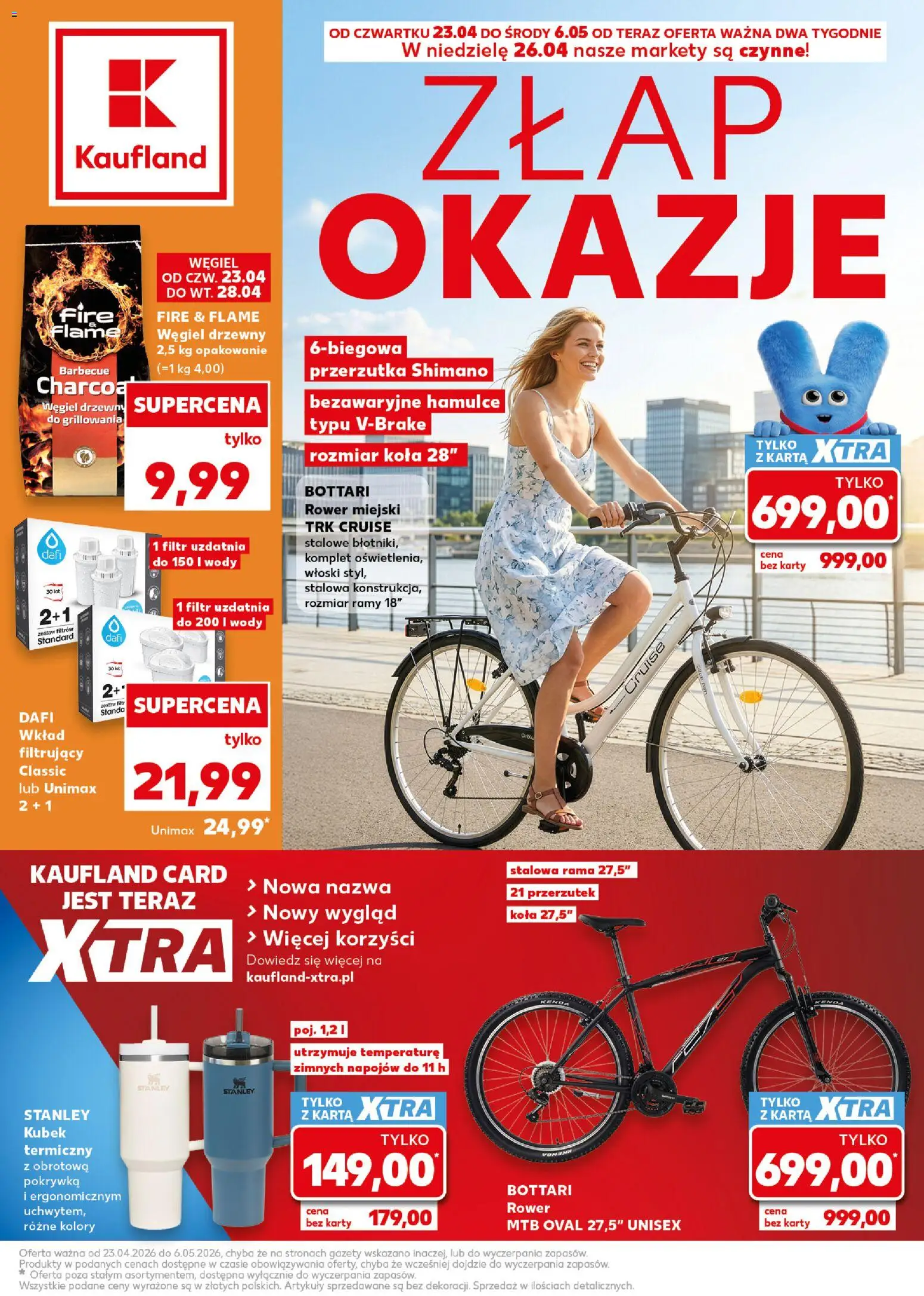 Náhled nabídky: Kaufland Polsko Kaufland Polsko leták - Złap okazje platný od 23.04.2026 - Kola, Karty, Rama
