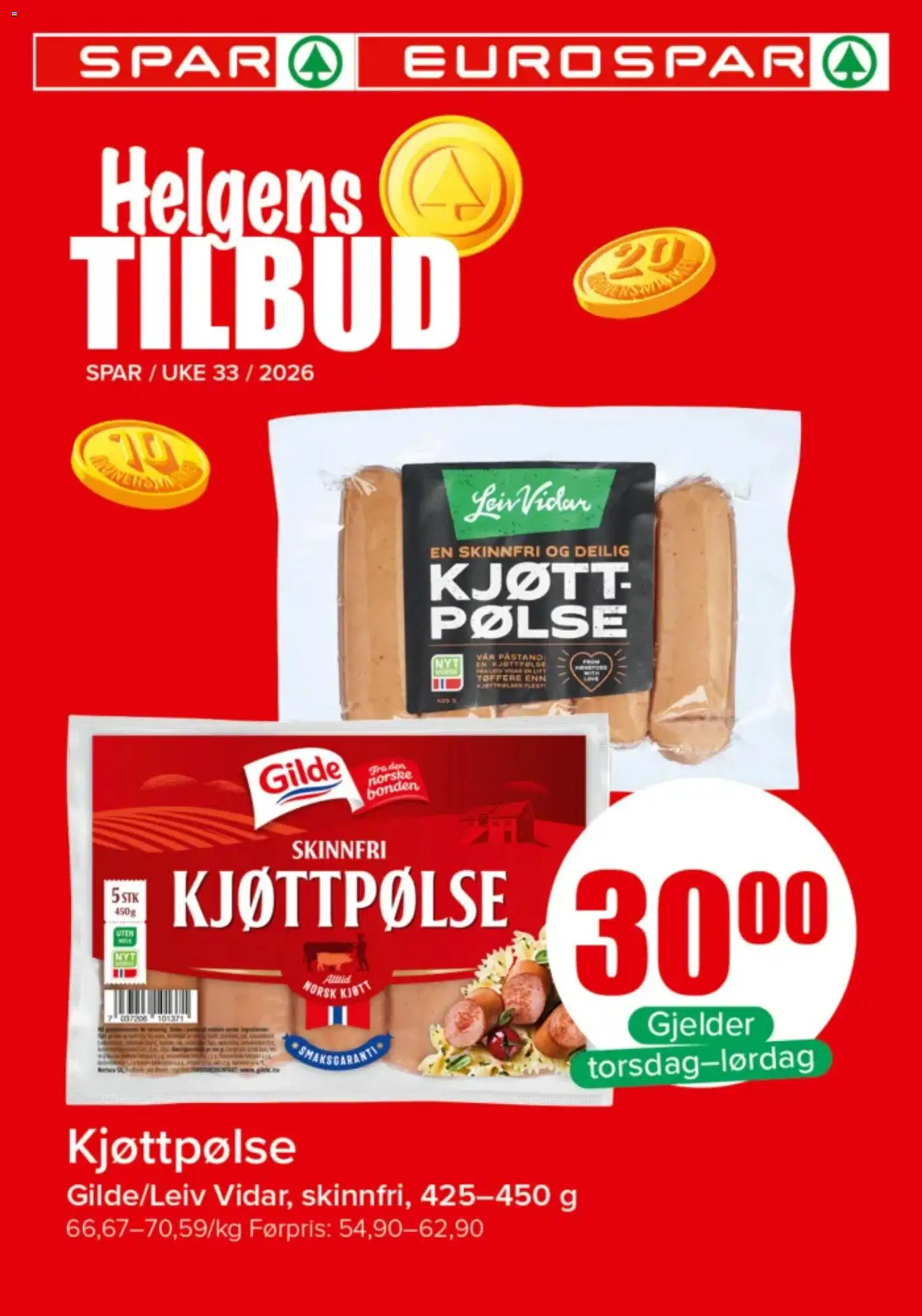 Forhåndsvis Spar Helgens Tilbud fra butikk Spar gyldig fra 13/08/2026