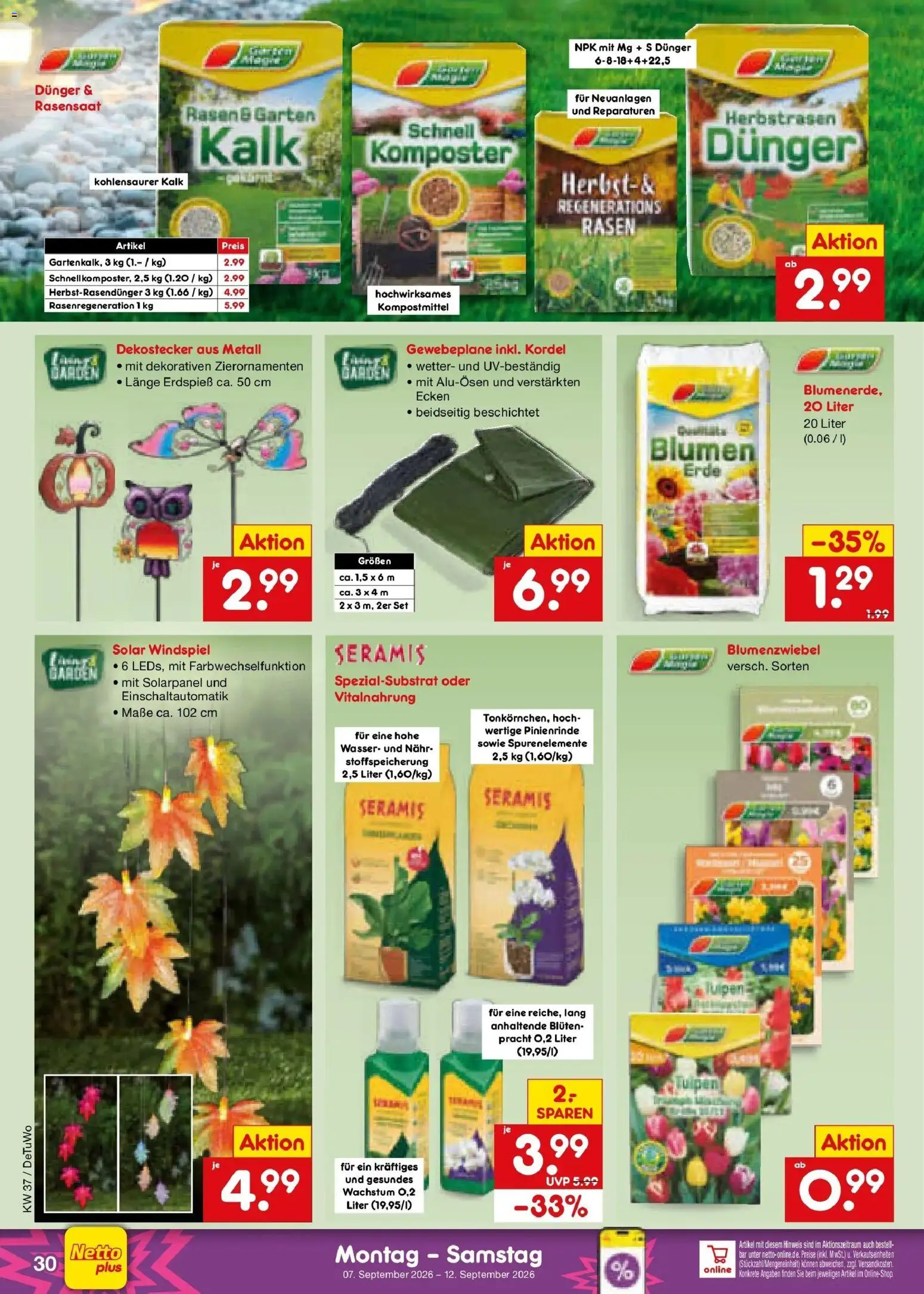 Vorschau von dem Prospekt des Geschäftes Netto Marken-Discount, gültig ab dem 07.09.2026 - Blumen, Wasser, Kalk