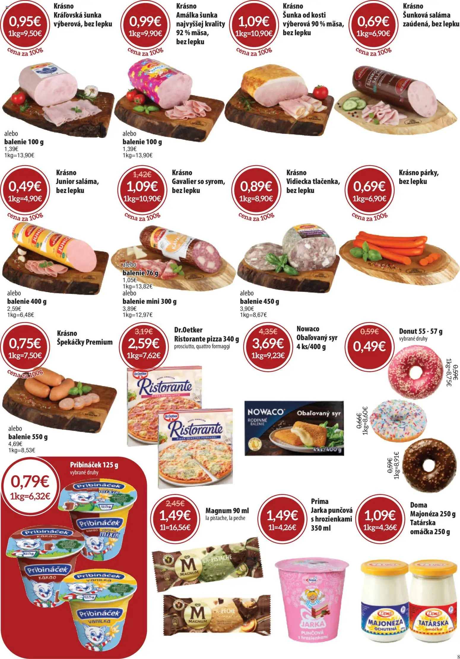 Náhľad Nitrazdroj letáku platného od 03.09.2026 - Pizza, Donut, Magnum, Šunka, Vanilka, Omáčka, Majonéza, Obaľovaný syr