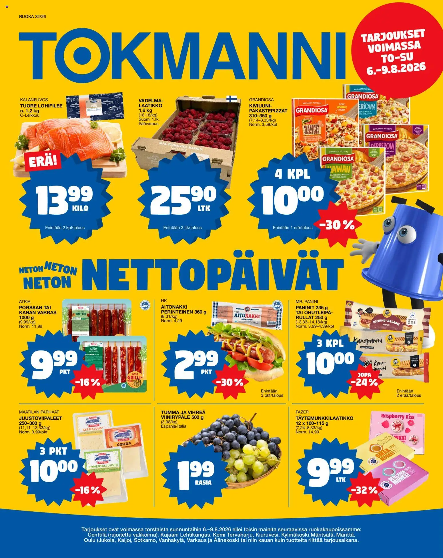 Kaupan Tokmanni Tokmanni ruokatarjoukset esikatselu, voimassa 06/08/2026