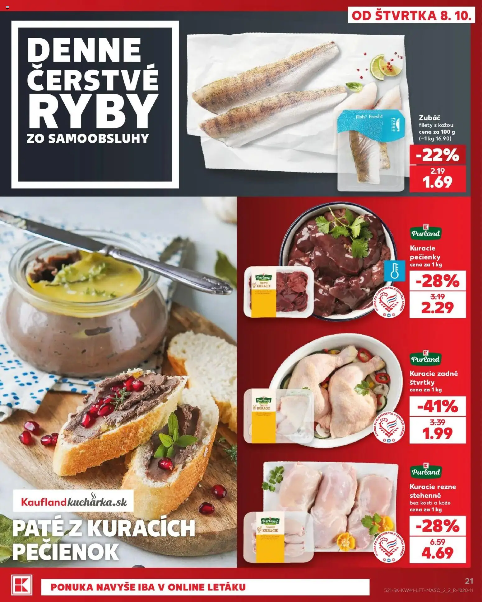 Náhľad Kaufland letáku platného od 08.10.2026 - Ryby, Kuracie rezne, Rezne, Hydina