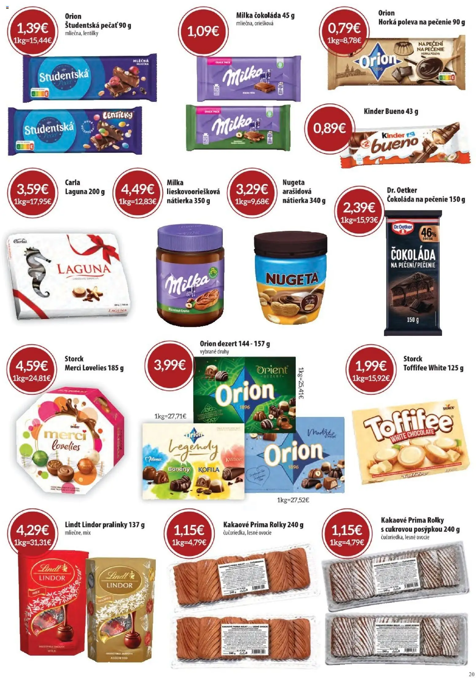 Náhľad Sintra letáku platného od 01.10.2026 - Čokoláda, Ovocie, Milka, Dezert, Merci, Toffifee, Lindor, Banány