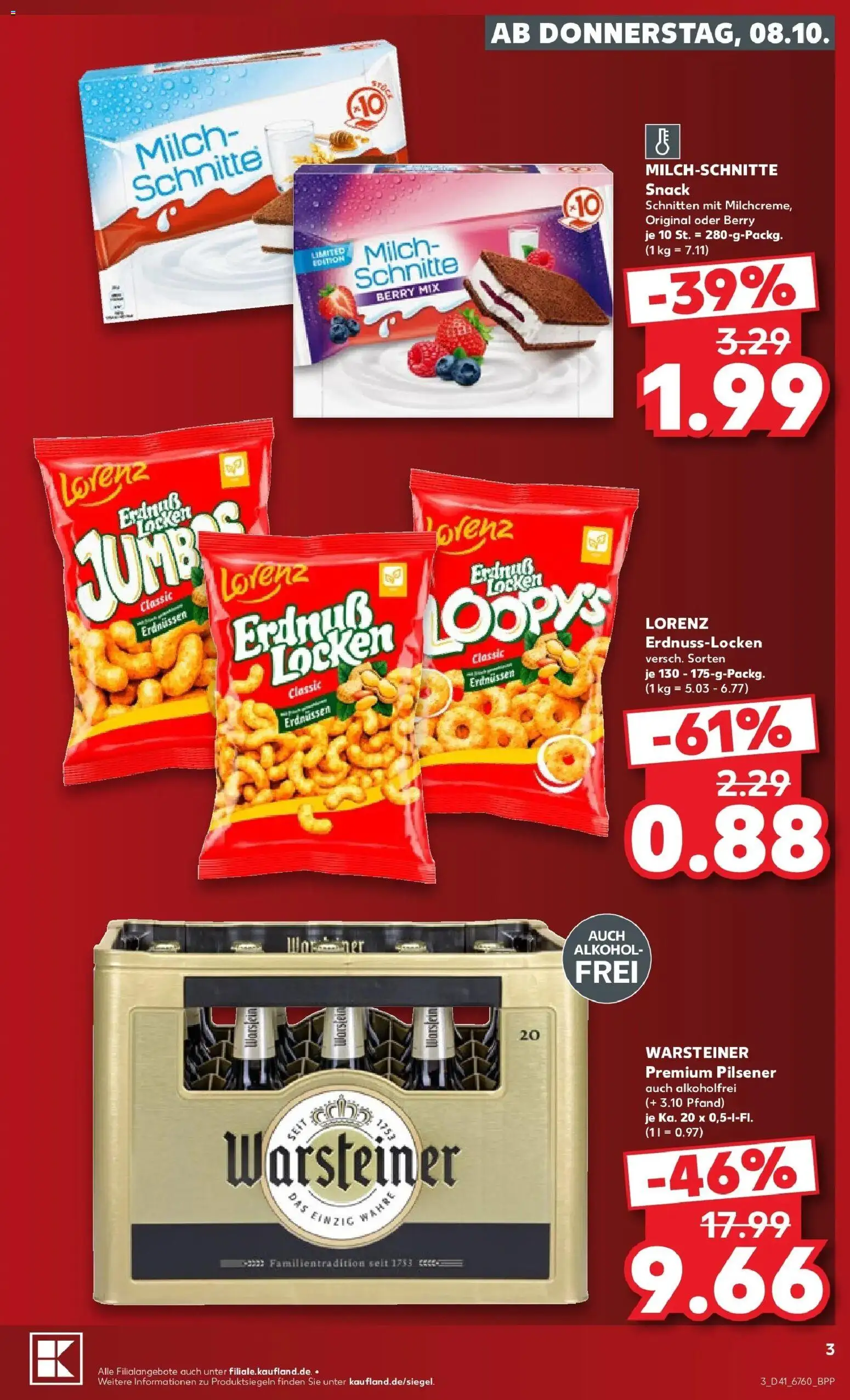 Vorschau von dem Prospekt des Geschäftes Kaufland, gültig ab dem 08.10.2026 - Alkohol, Milch, Warsteiner