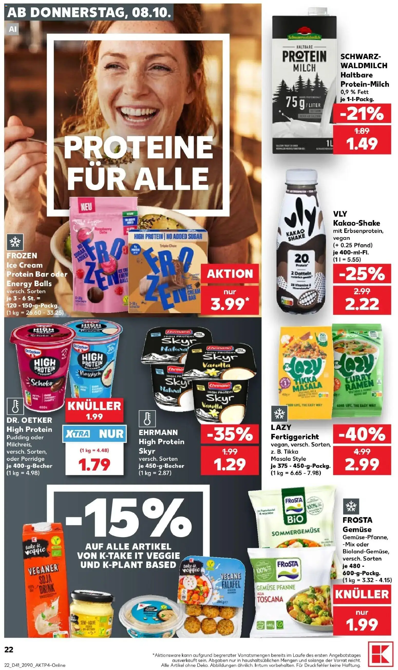 Vorschau von dem Prospekt des Geschäftes Kaufland, gültig ab dem 08.10.2026 - Gemüse, Skyr, Milch, Met, Frosta, Energy, Pudding