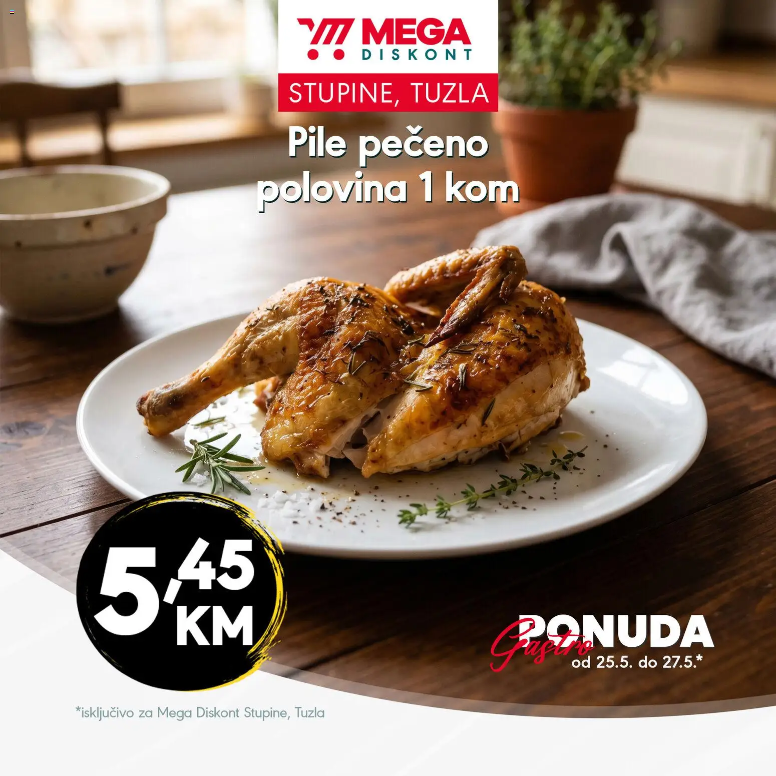 Pregled letka Mega Diskont gastro ponuda trgovine Mega Diskont vrijedi od 25.05.2026