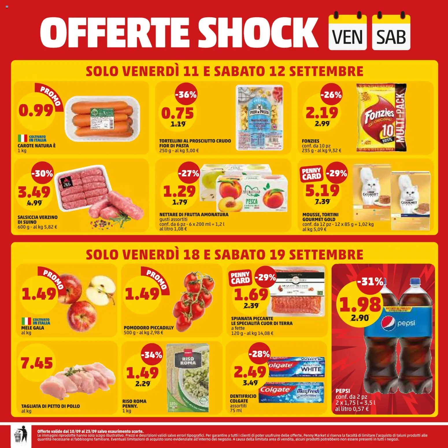 Anteprima dell'opuscolo PENNY volantino dal negozio PENNY valido da 10/09/2026 - Pomodoro, Riso, Prosciutto, Suino, Mele, Pepsi, Dentifricio, Specialità