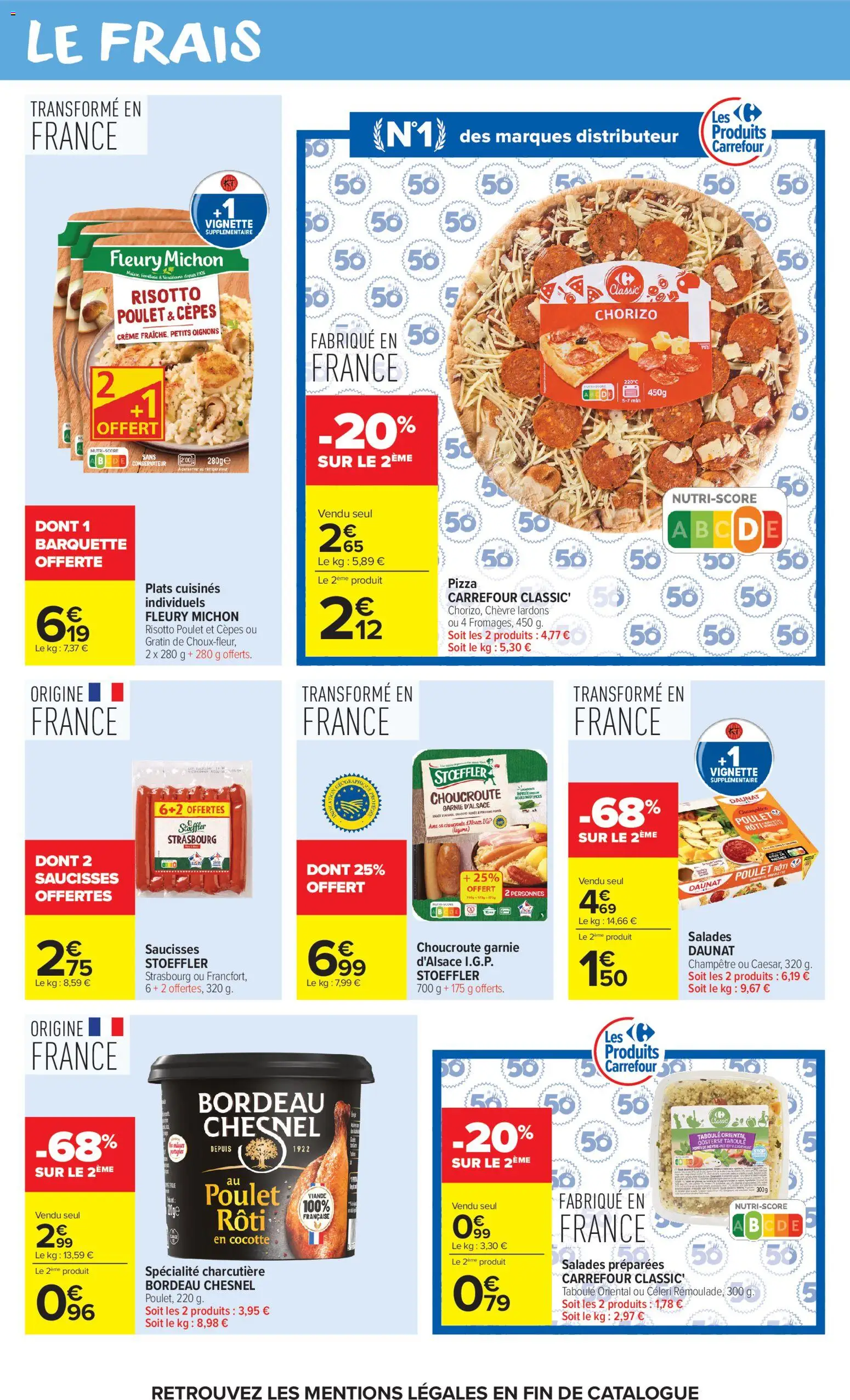 Prévisualisation de Carrefour Market catalogue du magasin Carrefour Market formulaire valide 27/10/2026 - Pizza, Distributeur, Réfrigérateur, Céleri, Chorizo, Saucisses, Lardons, Plats cuisinés