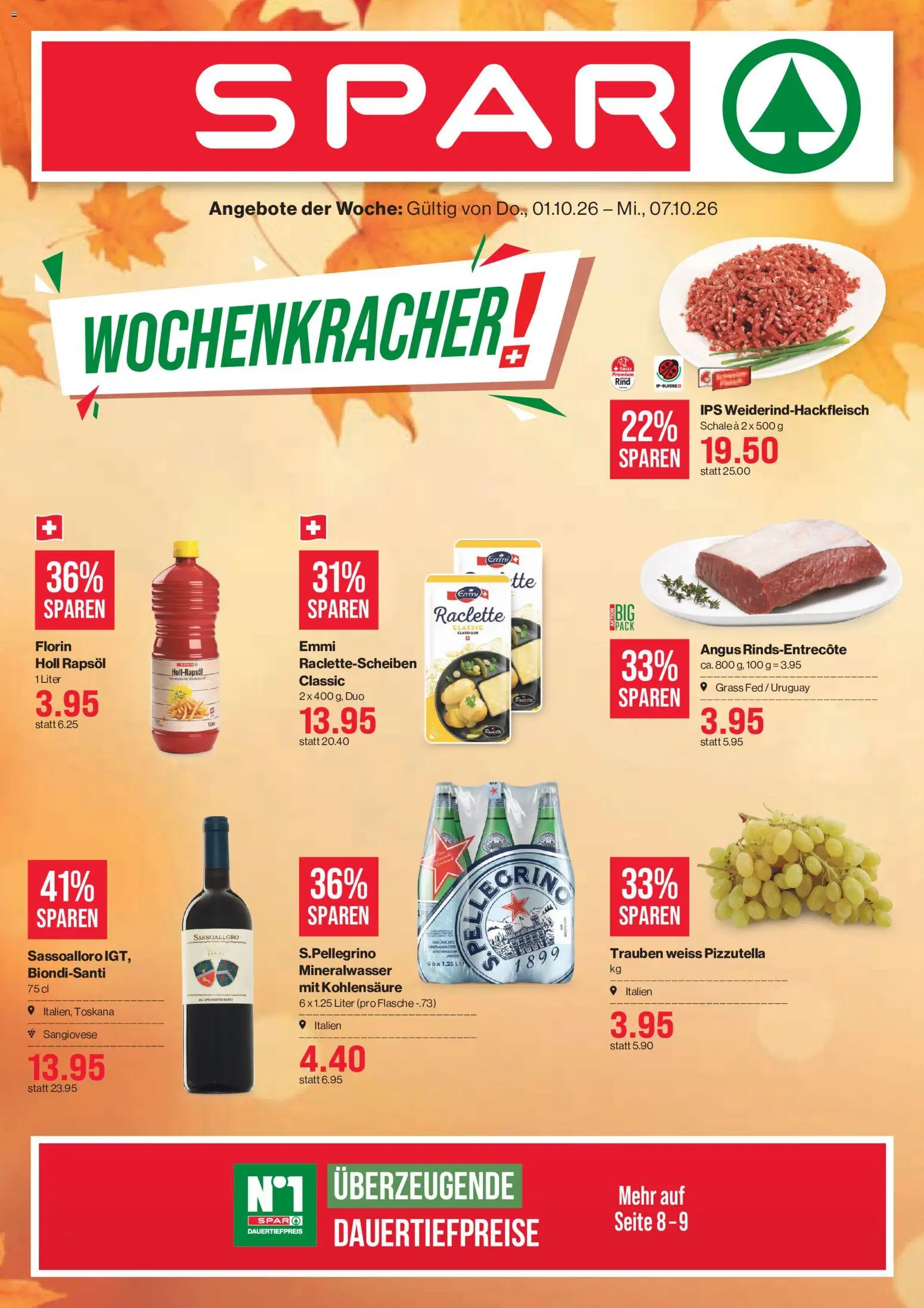 Vorschau des Merkblatts SPAR aktionen vom Shop SPAR gültig von 01.10.2026 bis 07.10.2026