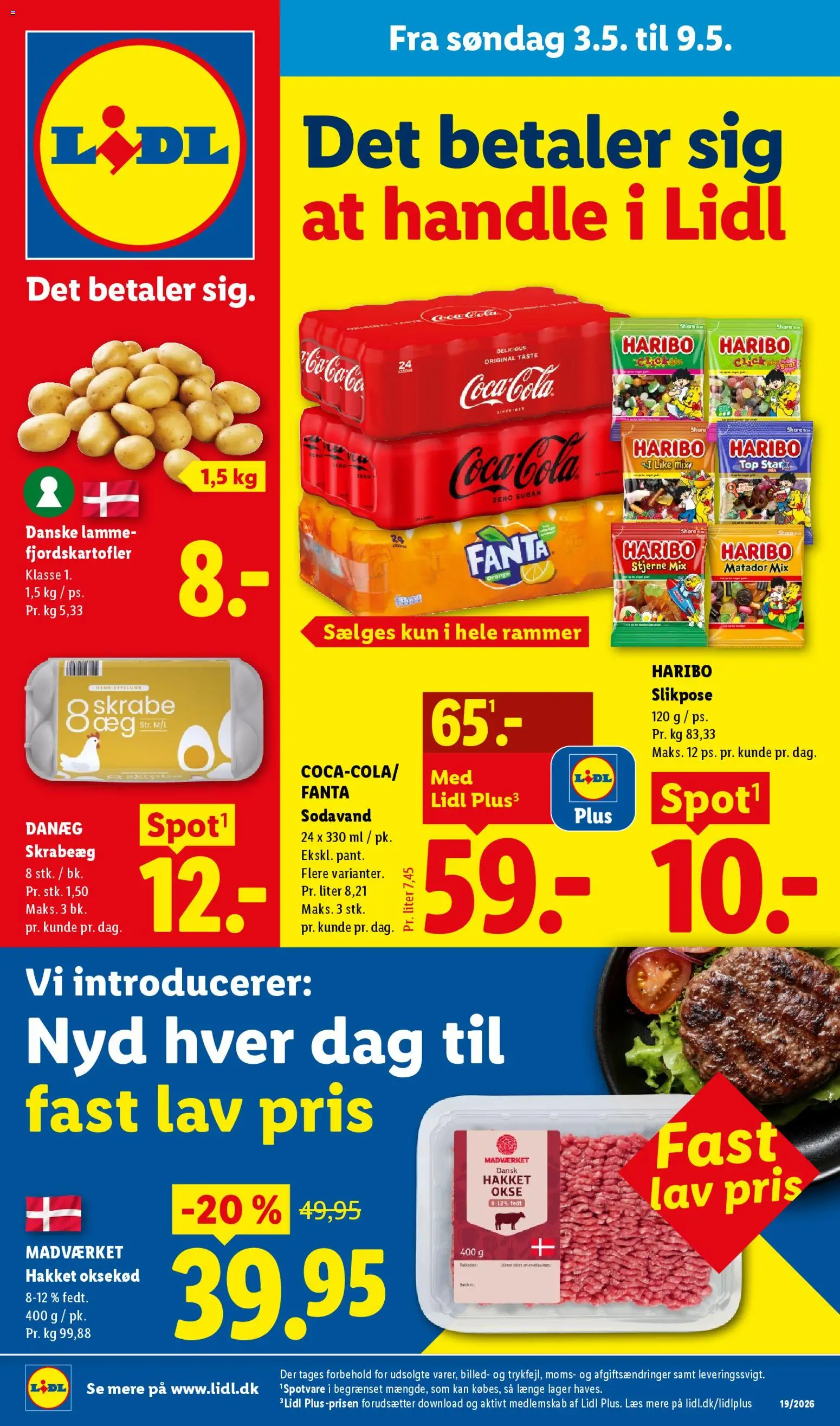 Eksempel på tilbudsavis Lidl - Tilbudsavis fra butik Lidl gyldig fra 03/05/2026 - Æg, Sodavand, Rammer, Oksekød, Fanta, Søm
