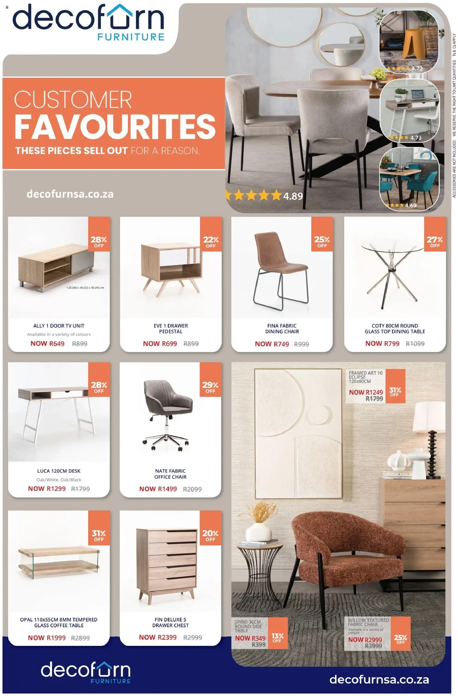 Preview of Decofurn flyer valid from 10/08/2026 - Coffee, Coffee table, TV, Desk, Pedestal, Art, Chair, Table