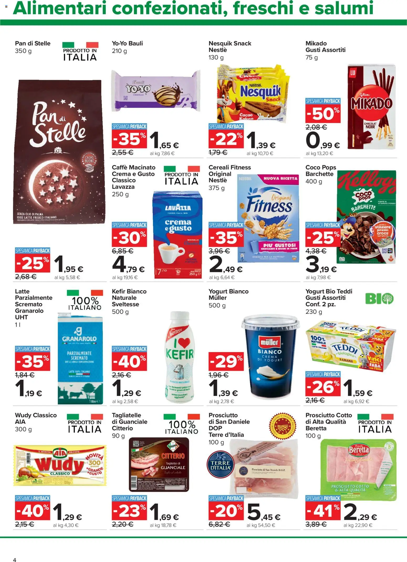Anteprima dell'opuscolo Carrefour volantino dal negozio Carrefour valido da 27/08/2026 - Kefir, Latte, Tagliatelle, Guanciale, Cereali, Prosciutto, Prosciutto Cotto, Cacao