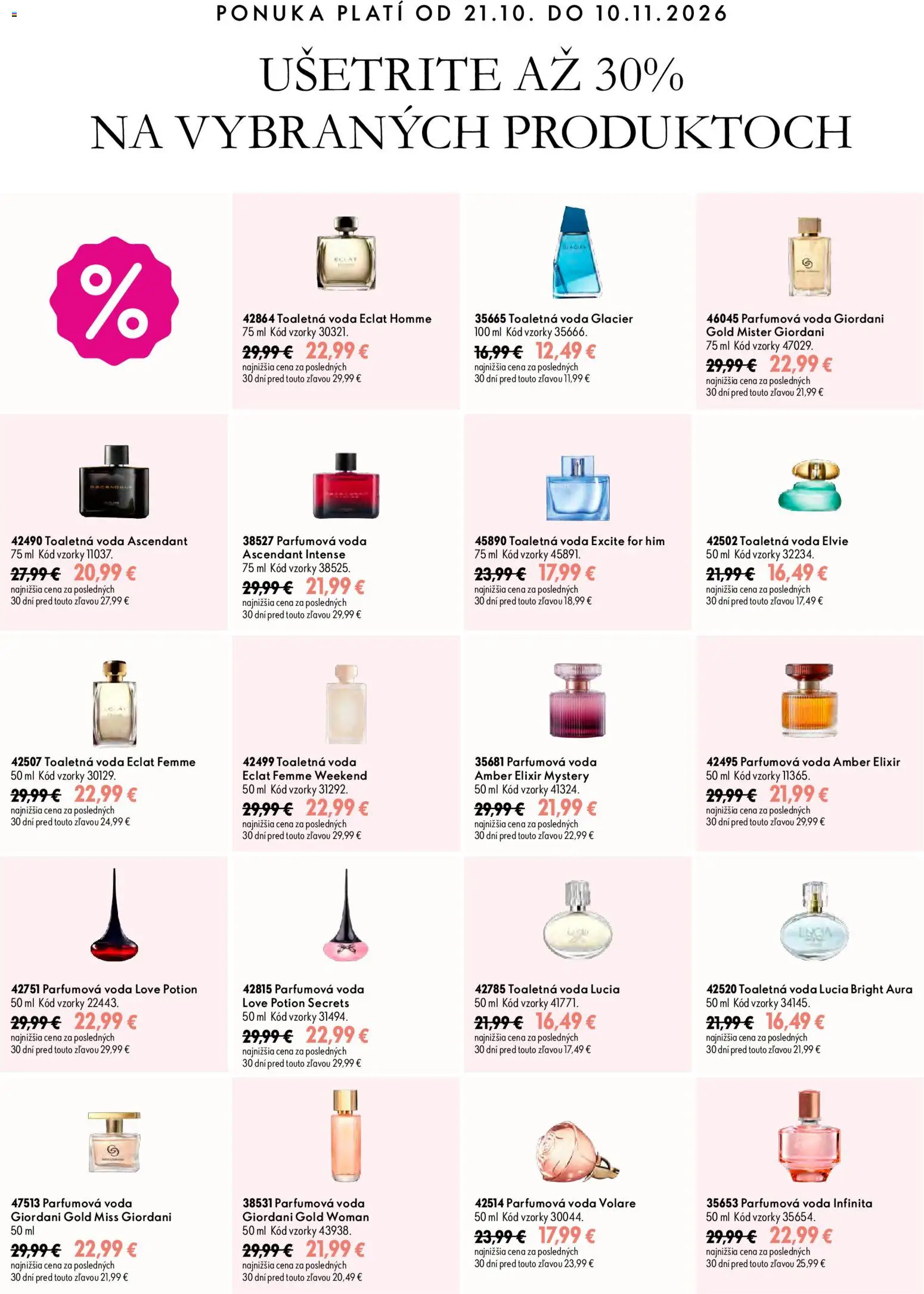 Náhľad Oriflame letáku platného od 21.10.2026 - Voda, Toaletná voda