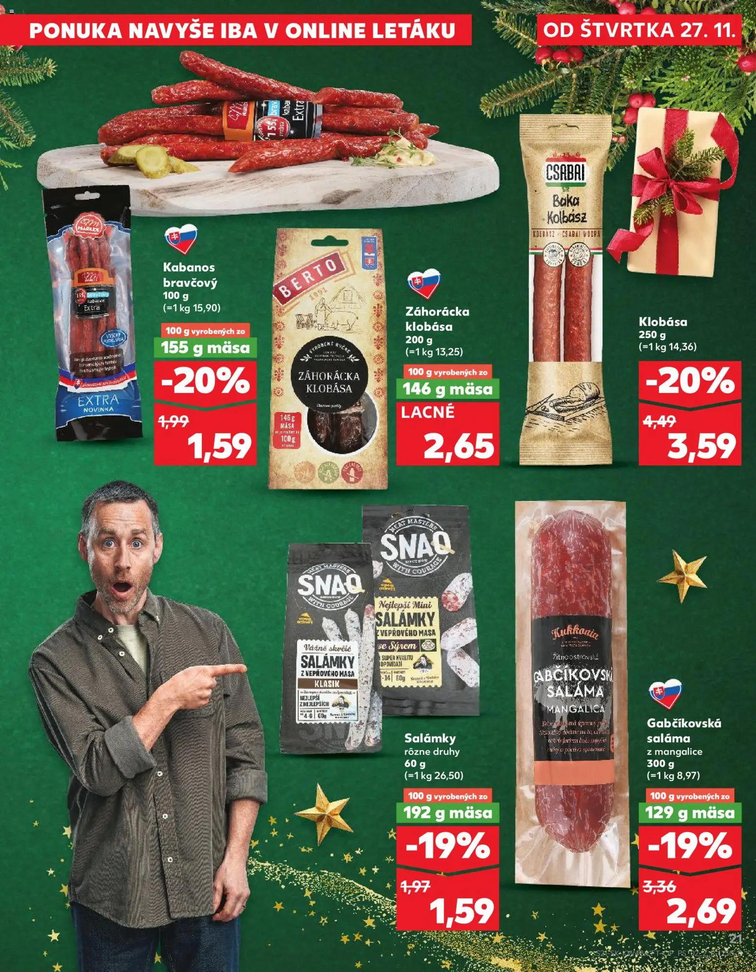 Náhľad Kaufland letáku platného od 27.11.2025 - Klobása, Saláma