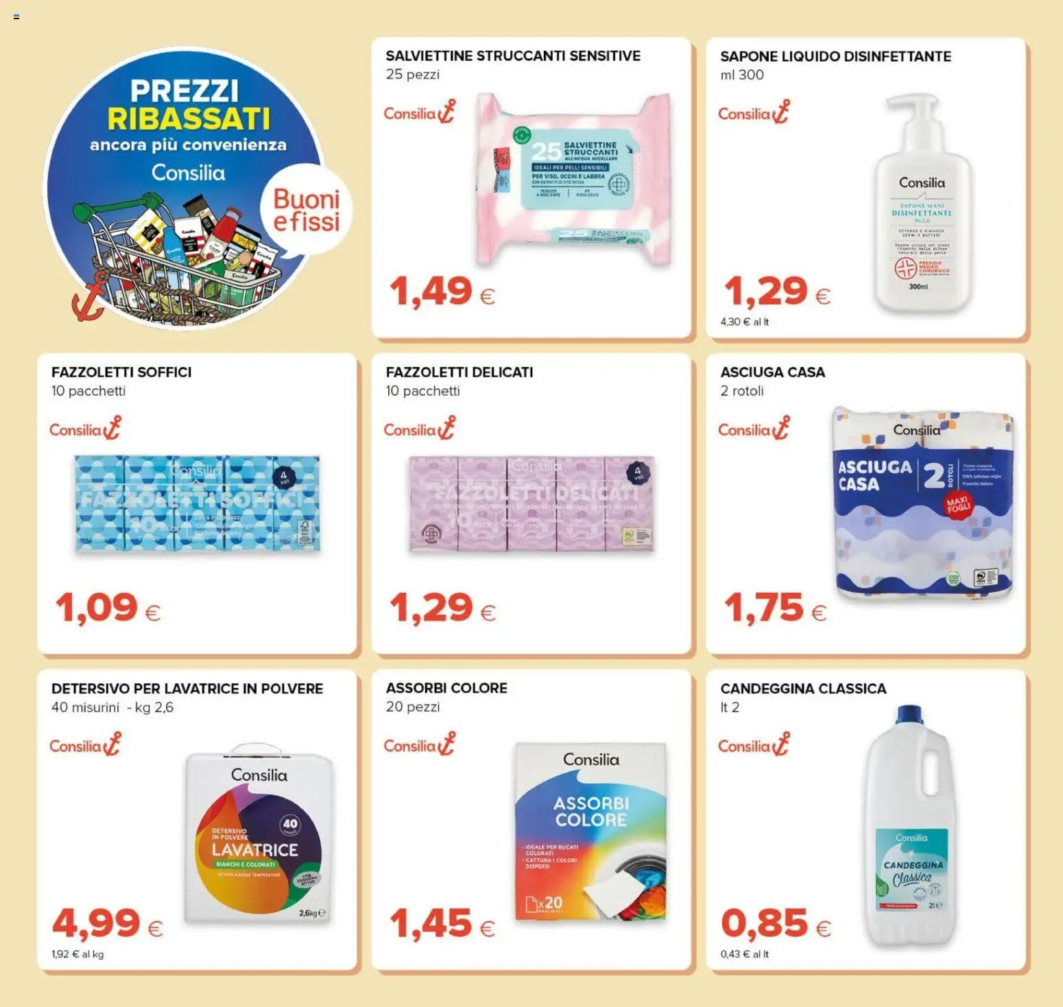 Anteprima dell'opuscolo Oasi volantino Prezzi Ribassati dal negozio Oasi valido da 21/10/2026 - Lavatrice, Candeggina, Sapone, Fazzoletti, Detersivo in polvere