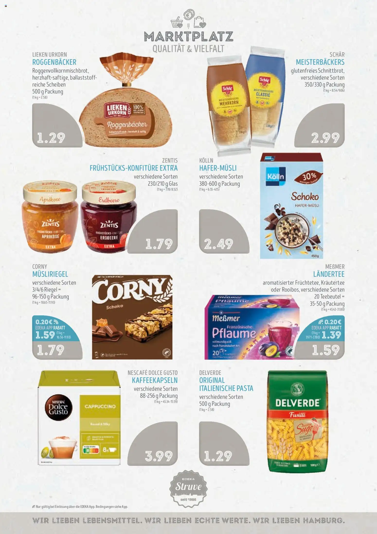 Vorschau von dem Prospekt des Geschäftes Edeka Struve, gültig ab dem 02.11.2026 - Pasta, Dolce gusto, Nescafe, Messmer, Kräutertee, Kolln