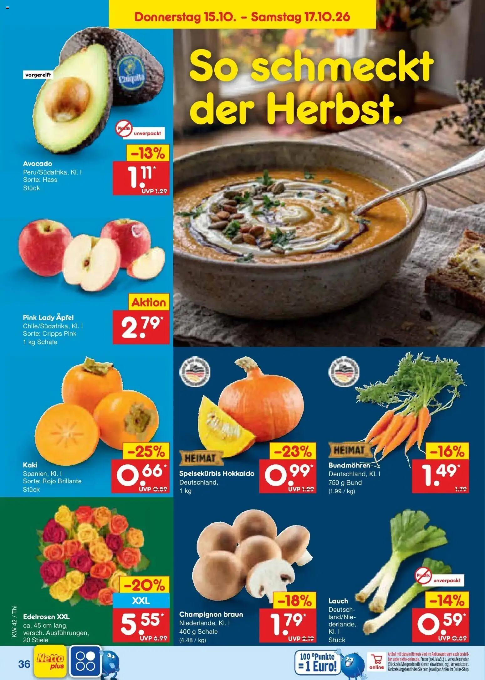 Vorschau von dem Prospekt des Geschäftes Netto Marken-Discount, gültig ab dem 12.10.2026 - Äpfel, Avocado, Kaki, Lauch