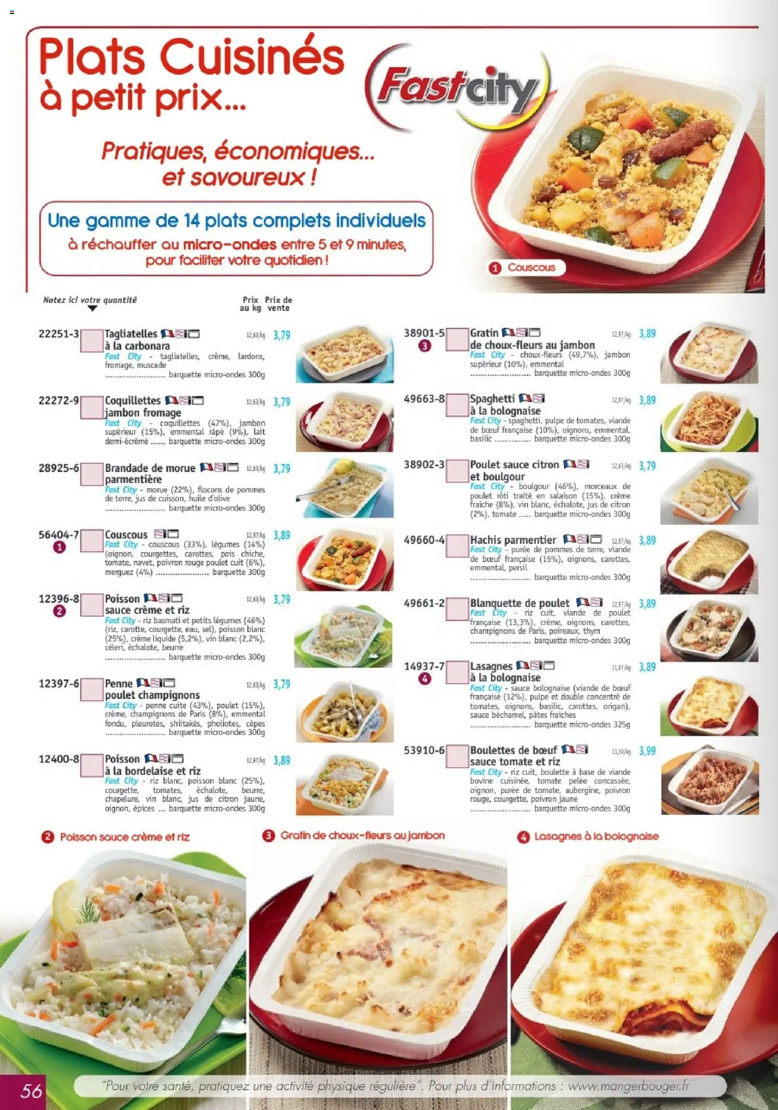 Prévisualisation de Maximo catalogue du magasin Maximo formulaire valide 26/10/2026 - Couscous, Fromage, Poisson, Lait, Beurre, Sauce bolognaise, Boulettes de bœuf, Poivron rouge