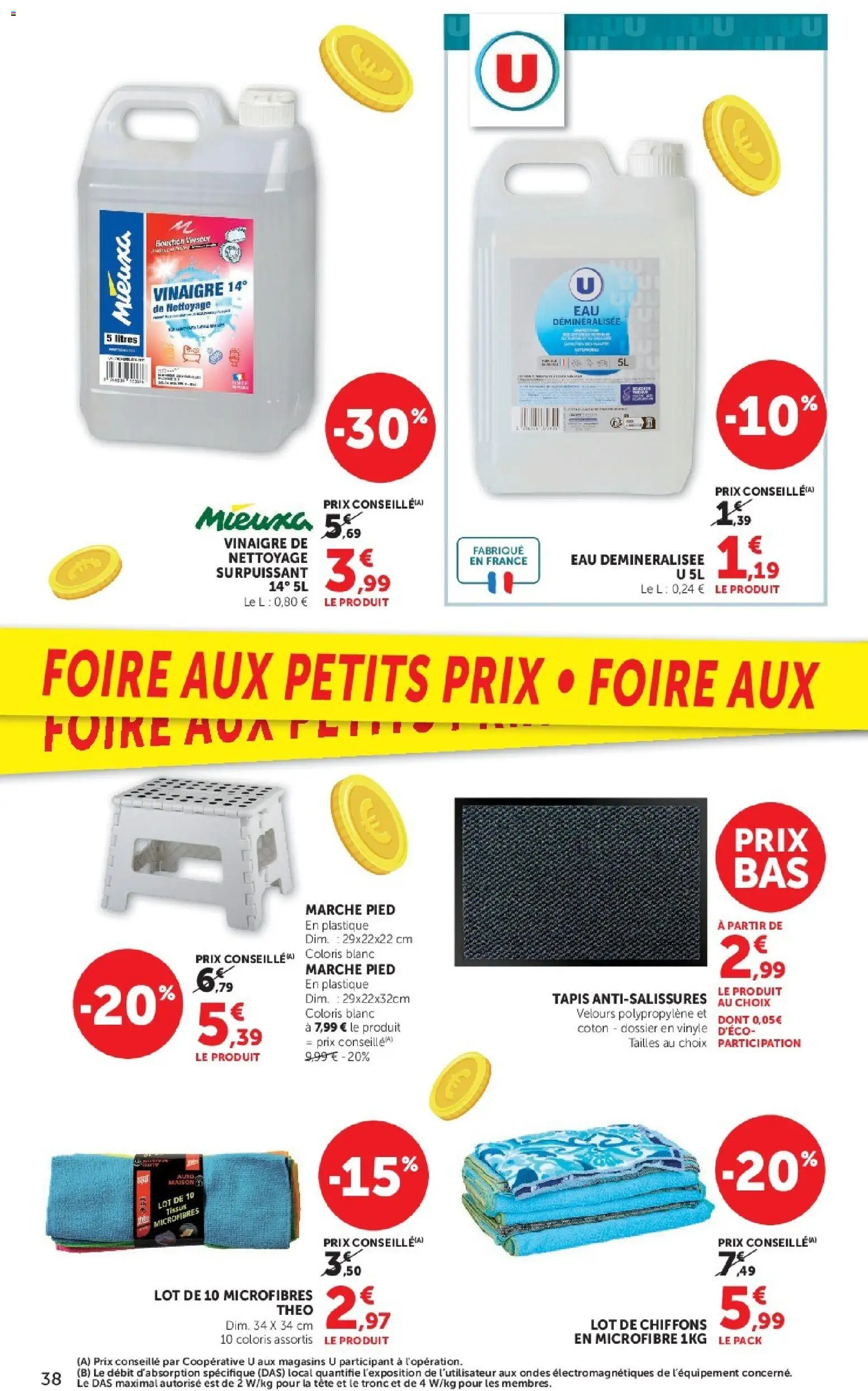 Prévisualisation de Super U catalogue du magasin Super U formulaire valide 08/09/2026 - Tapis, Coton, Vinaigre, Chiffons, Eau déminéralisée