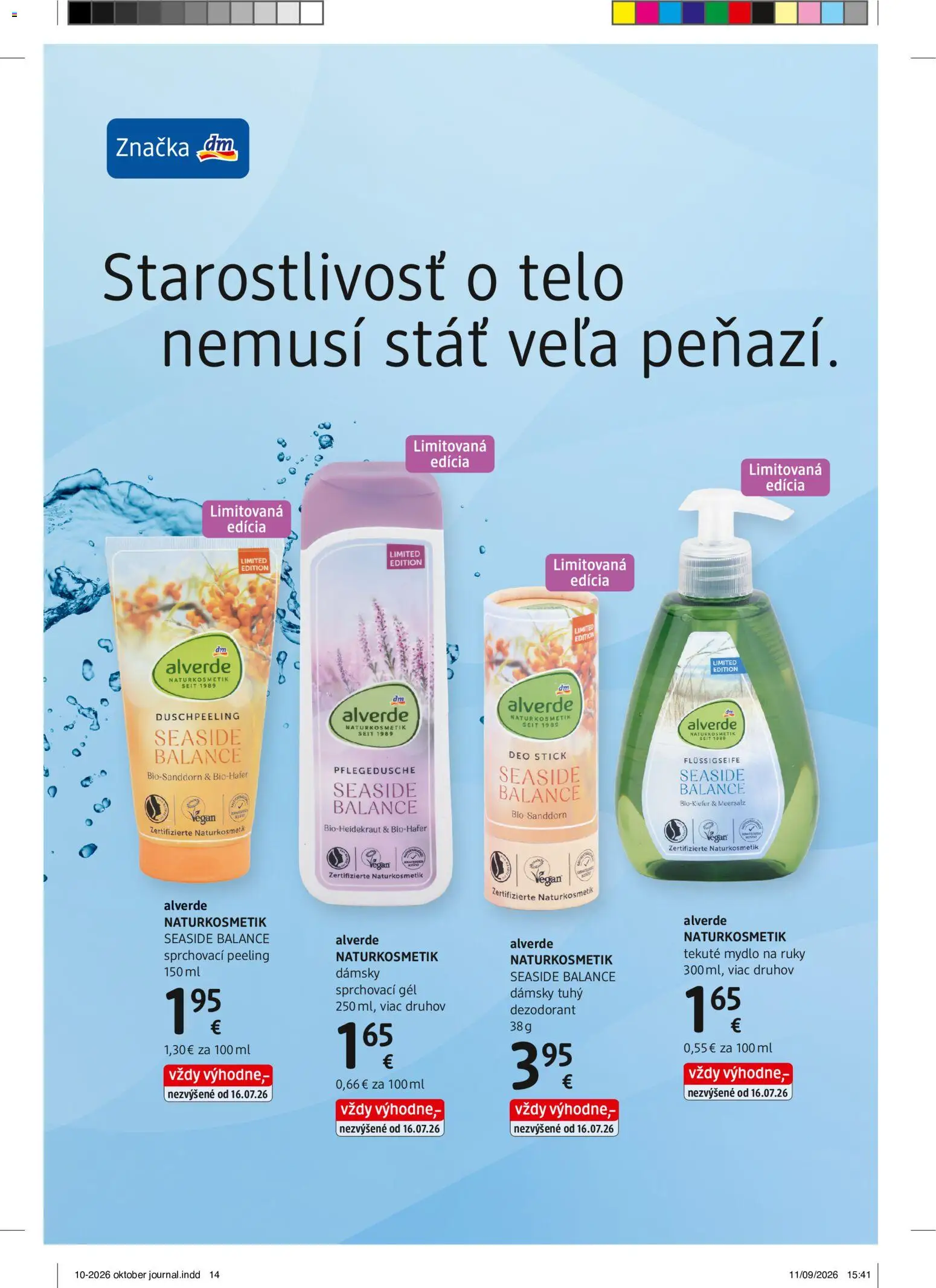 Náhľad dm drogerie letáku platného od 01.10.2026 - Dezodorant, Mydlo, Peeling