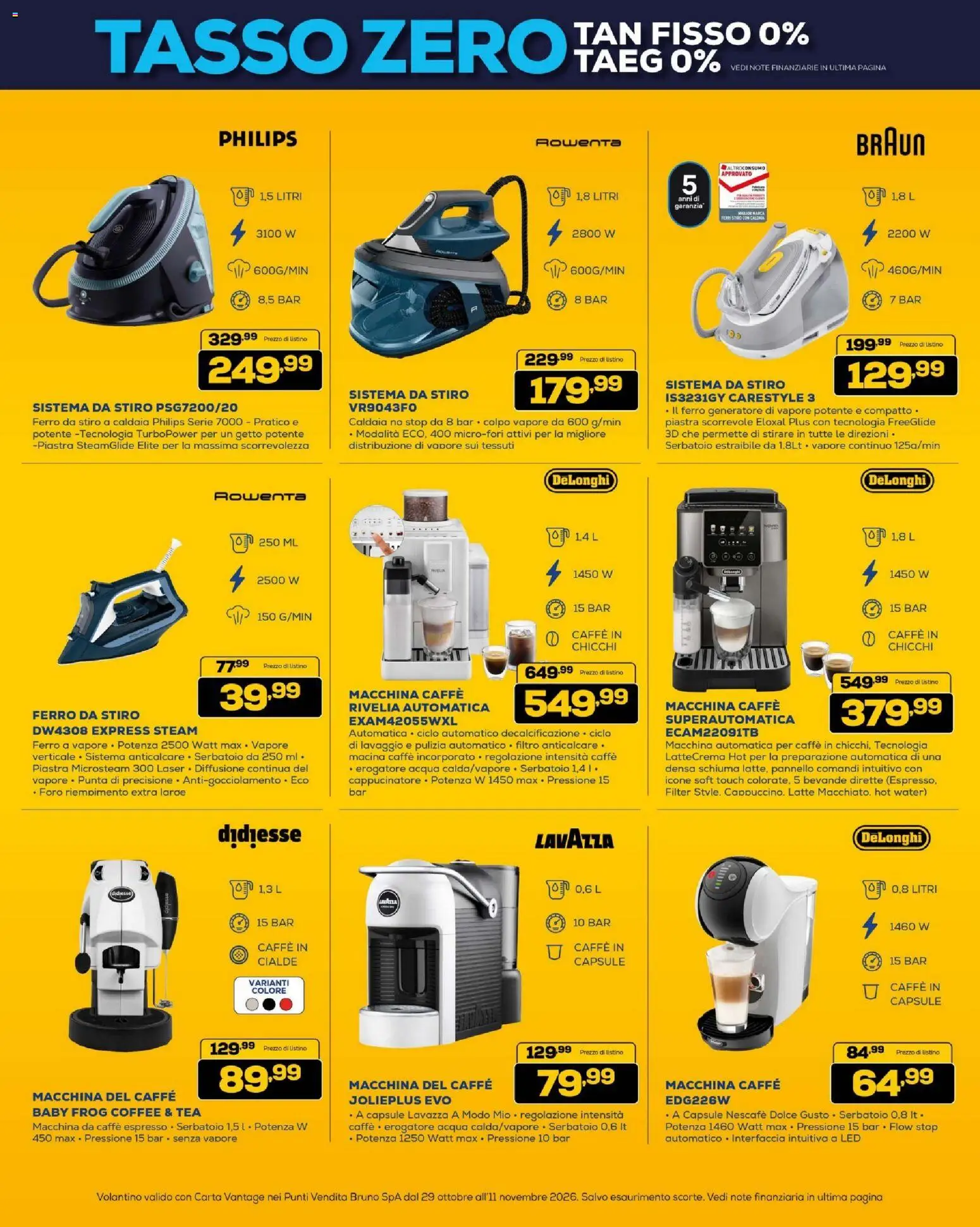 Anteprima dell'opuscolo BRUNO Black Friday ML dal negozio BRUNO valido da 29/10/2026 - Latte, Lavazza, Caldaia, Caffè in cialde, Macchina da caffe, Cialde, Nescafé, Bevande
