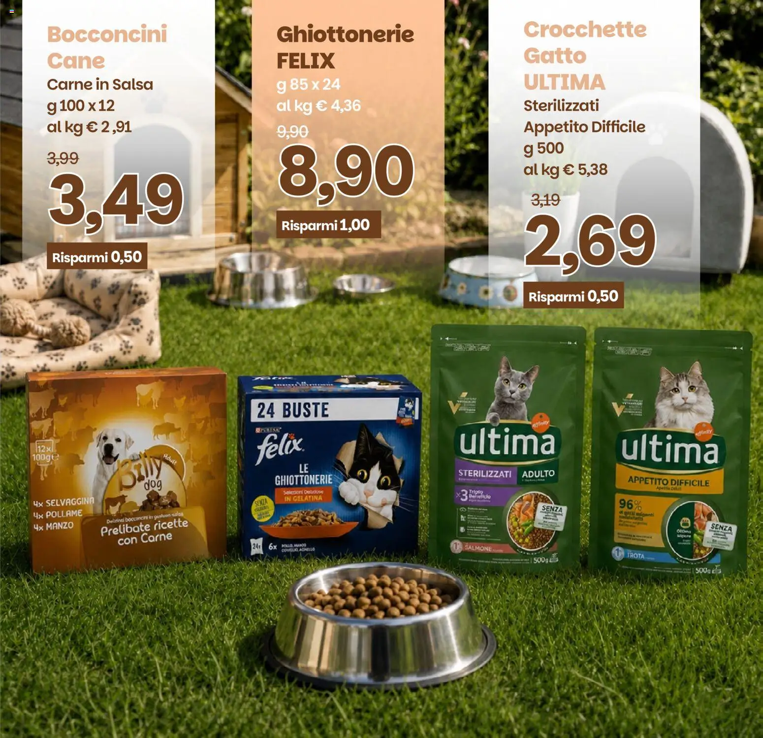 Anteprima dell'opuscolo Prix volantino Ghedi dal negozio Prix valido da 01/09/2026 - Carne, Salmone, Manzo, Trota, Salsa, Crocchette, Crocchette cane, Pollame