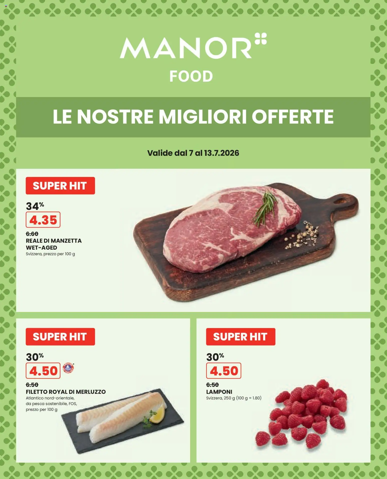Vorschau des Merkblatts Manor aktionen IT vom Shop Manor gültig von 07.07.2026 bis 13.07.2026