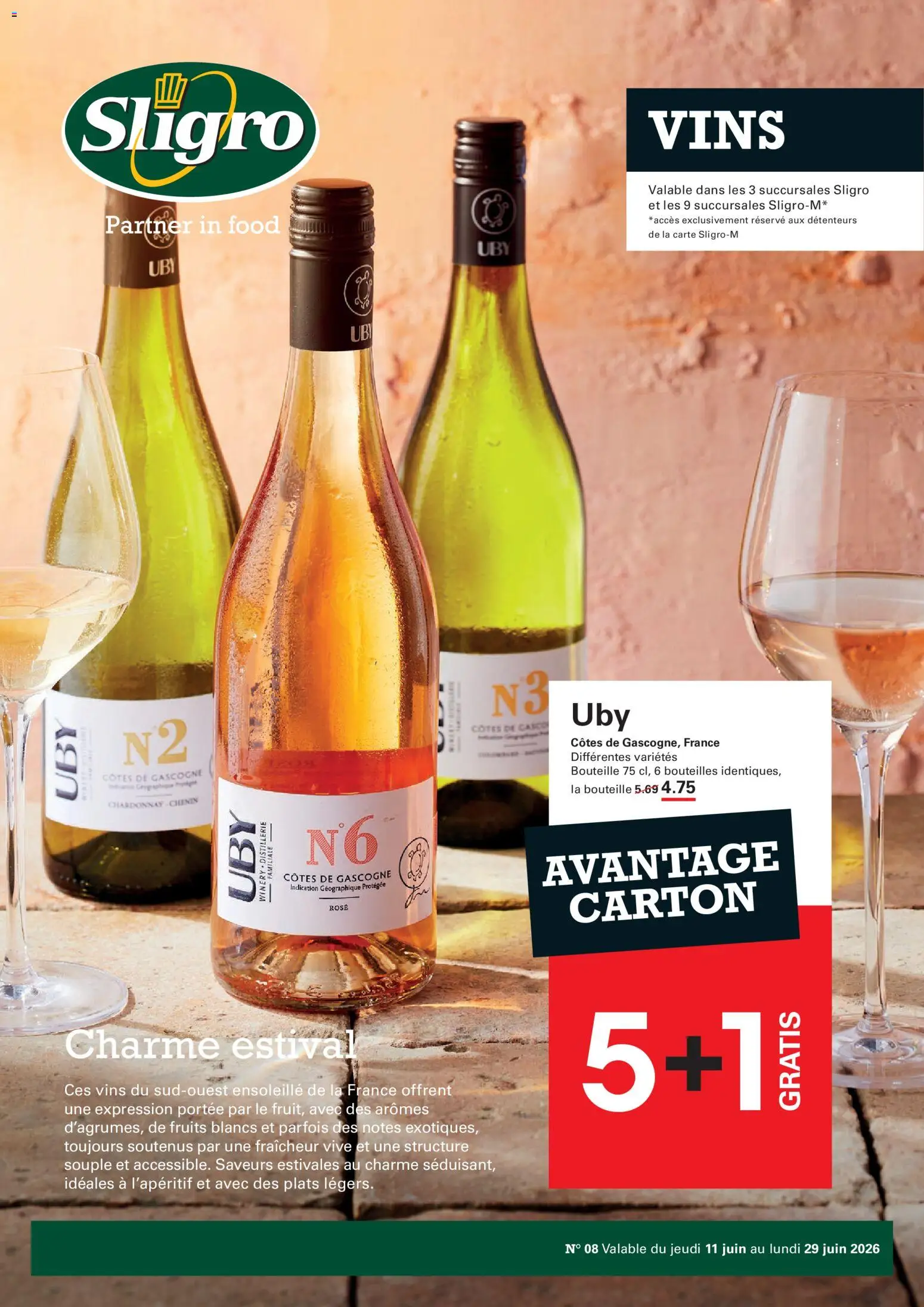 Voorbeeld van Sligro Publicité Vins van winkel Sligro geldig vanaf 11/06/2026