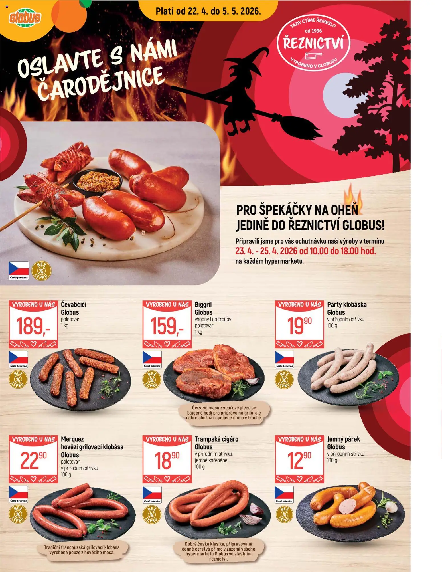 Náhled nabídky: Globus Globus leták - Opava platný od 22.04.2026 - Globus, Maso, Klobása, Hovězí, Špekáčky