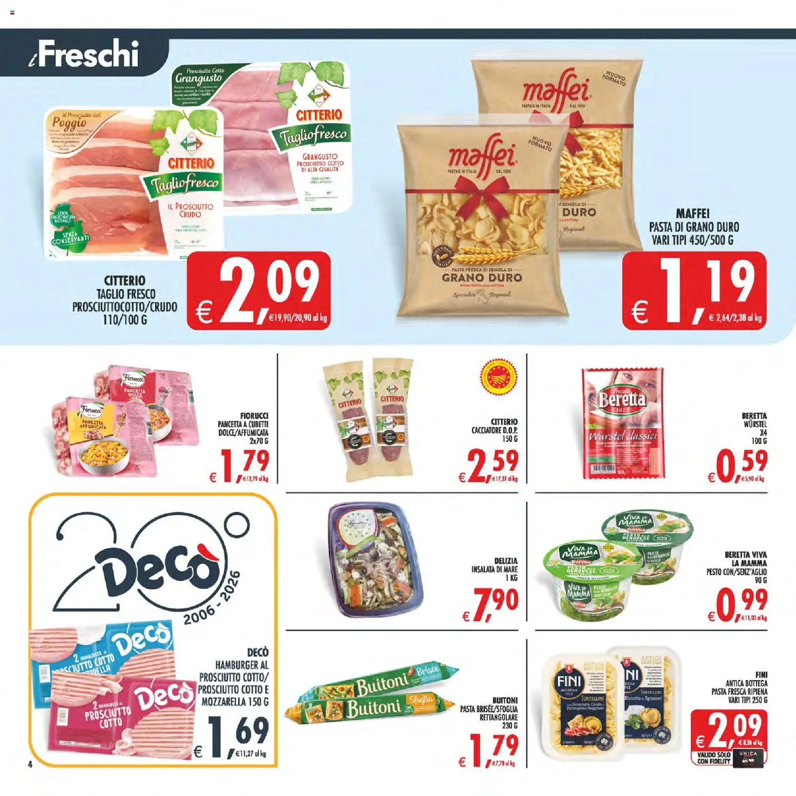 Anteprima dell'opuscolo Decò volantino Maxistore, Supermercati, Local Sicilia dal negozio Decò valido da 01/09/2026 - Pasta, Mozzarella, Ricotta, Prosciutto Crudo, Prosciutto, Pesto, Pancetta, Semola