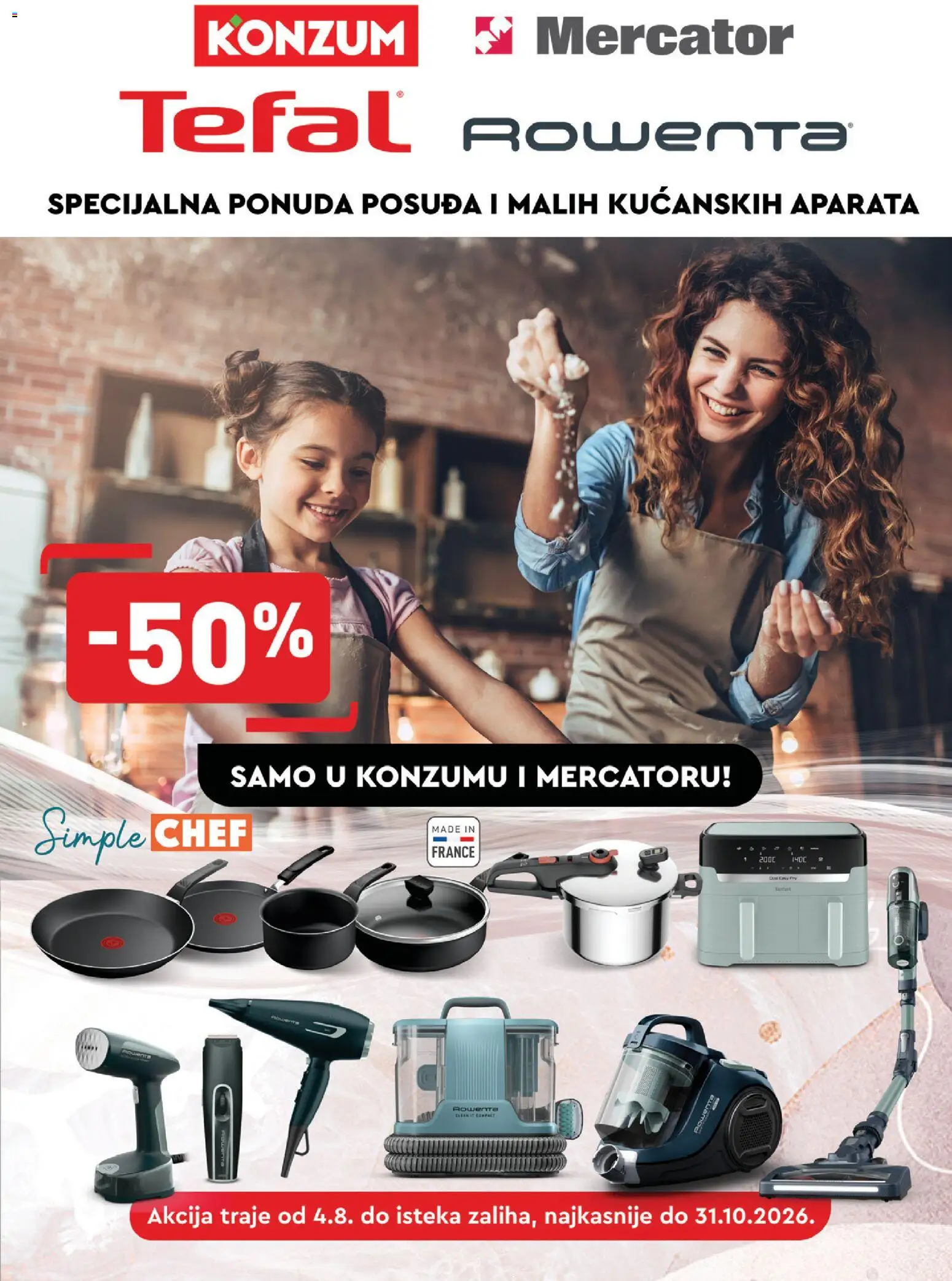 Pregled letka Mercator Tefal x Rowenta trgovine Mercator vrijedi od 04.08.2026