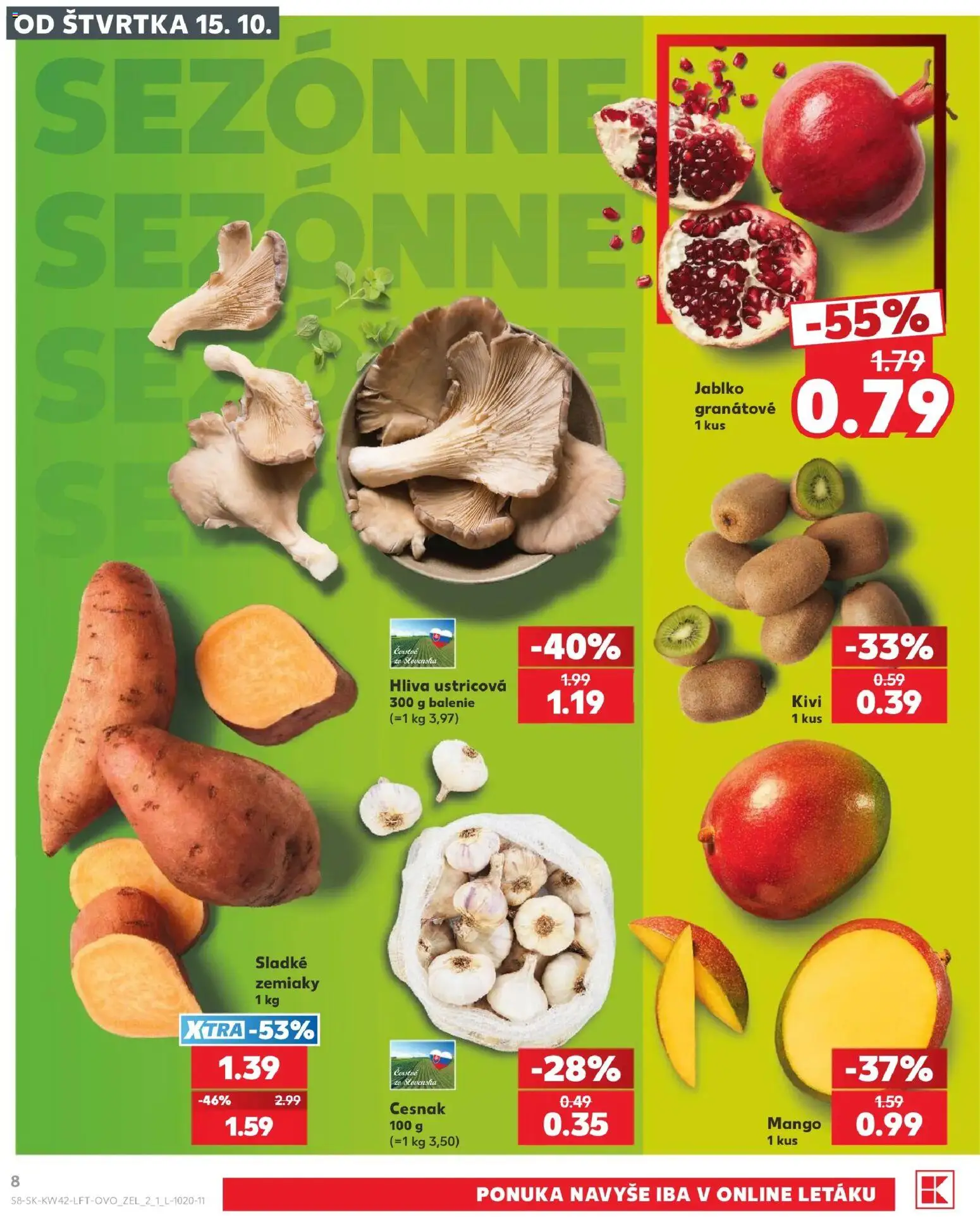Náhľad Kaufland letáku platného od 15.10.2026 - Mango, Cesnak, Zemiaky