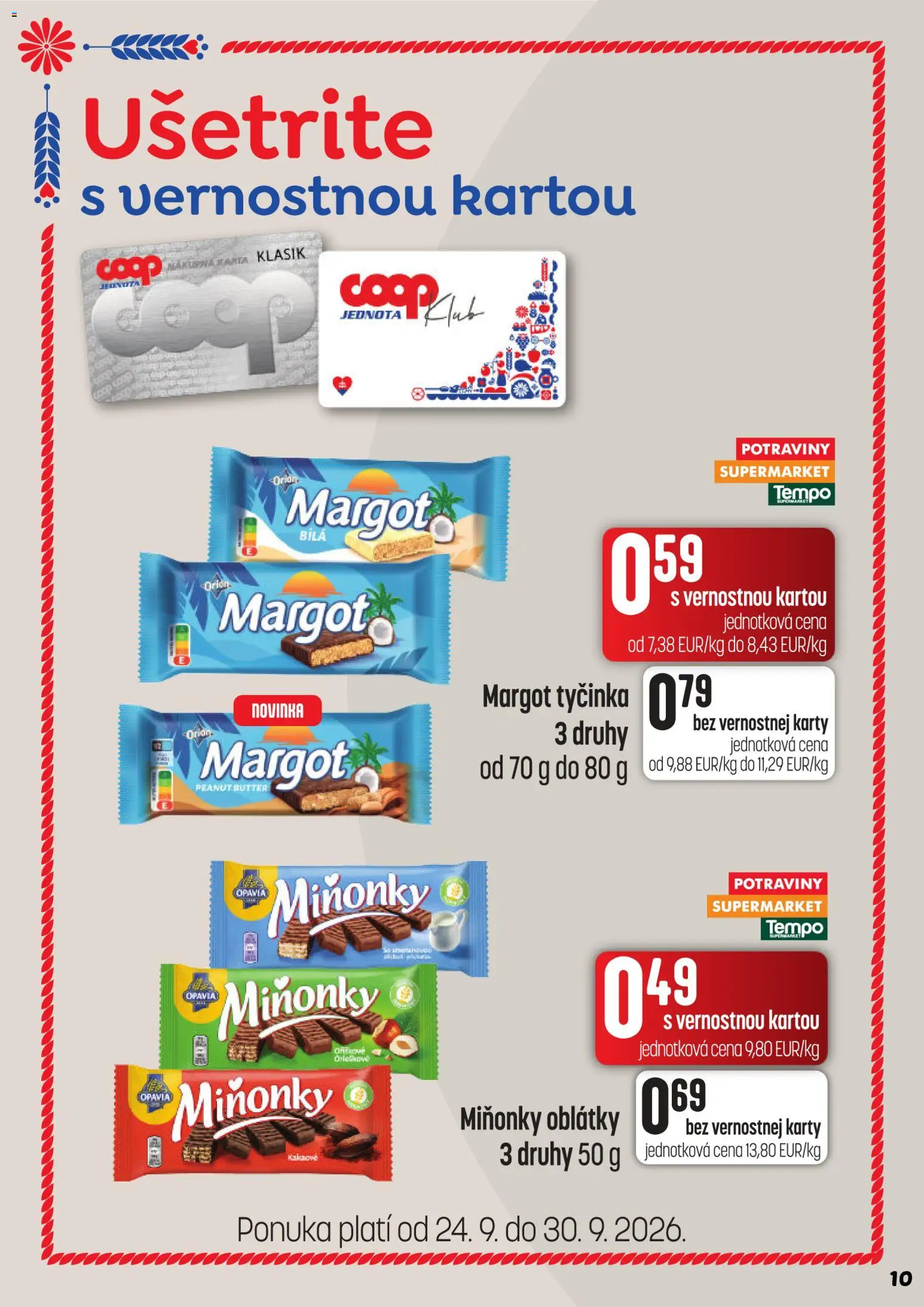 Náhľad COOP Jednota letáku platného od 24.09.2026 - Oblátky