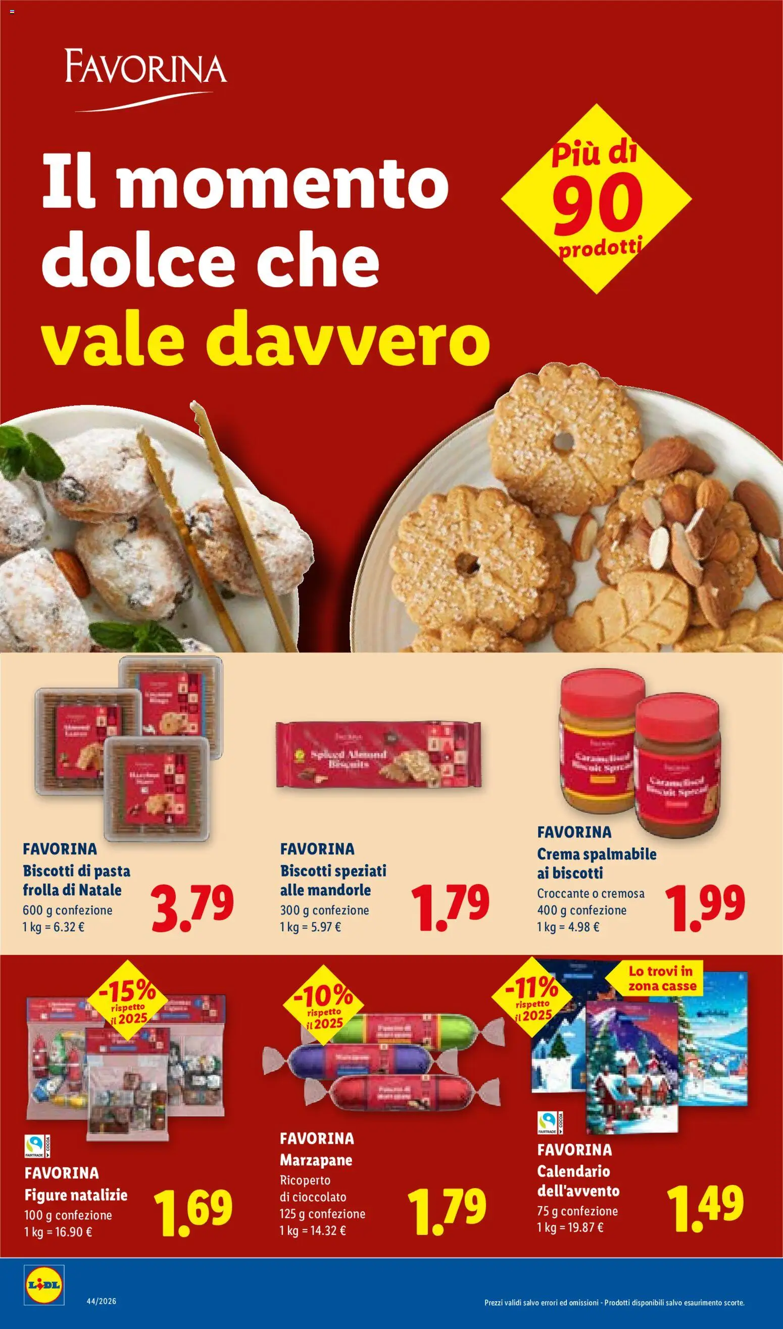 Anteprima dell'opuscolo Lidl volantino Sicilia dal negozio Lidl valido da 29/10/2026 - Pasta, Crema, Biscotti, Pasta frolla, Cioccolato, Mandorle, Calendario dell’Avvento