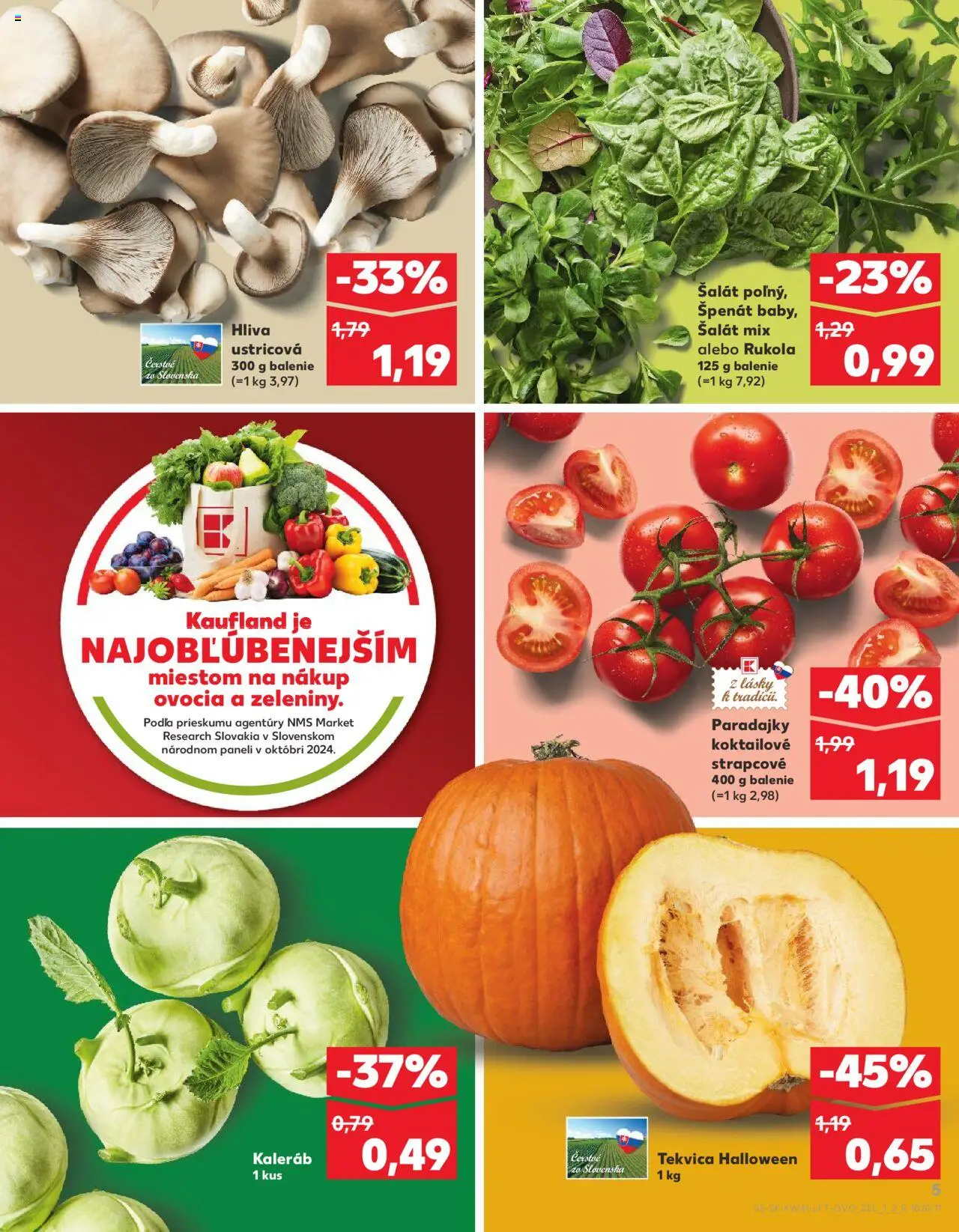 Náhľad Kaufland letáku platného od 09.10.2025 - Tekvica, Šalát, Paradajky, Kaleráb