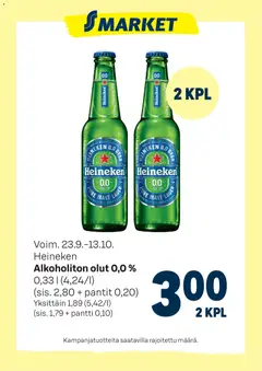 Kaupan S-market S-market Heineken esikatselu, voimassa 23/09/2026