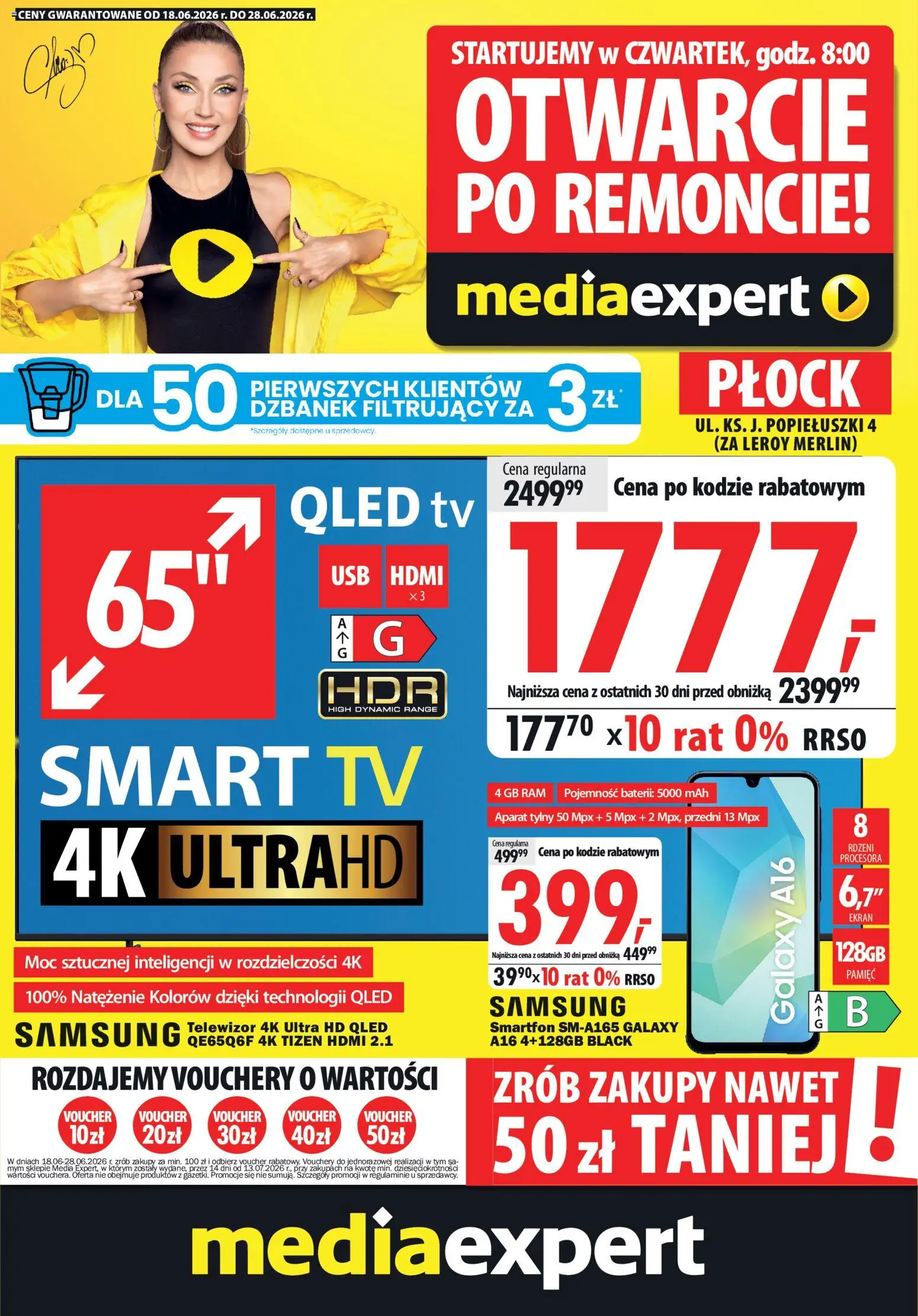 Pogląd gazetki "Mediaexpert promocje - Otwarcie po remoncie Płock" ze sklepu Mediaexpert ważnej od 18.06.2026
